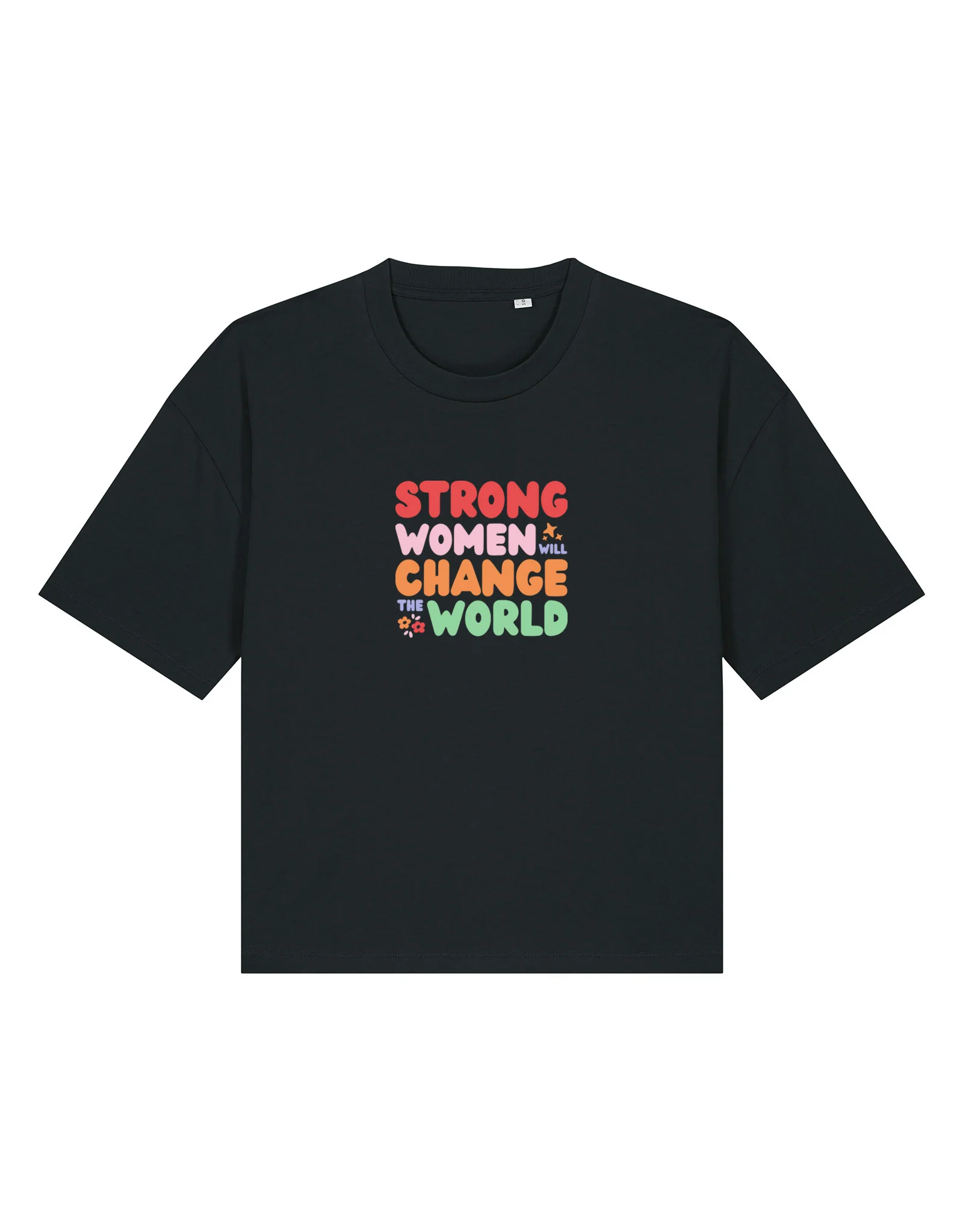 Strong Women Embroidered Boxy Organic Cotton Tee - Image 3