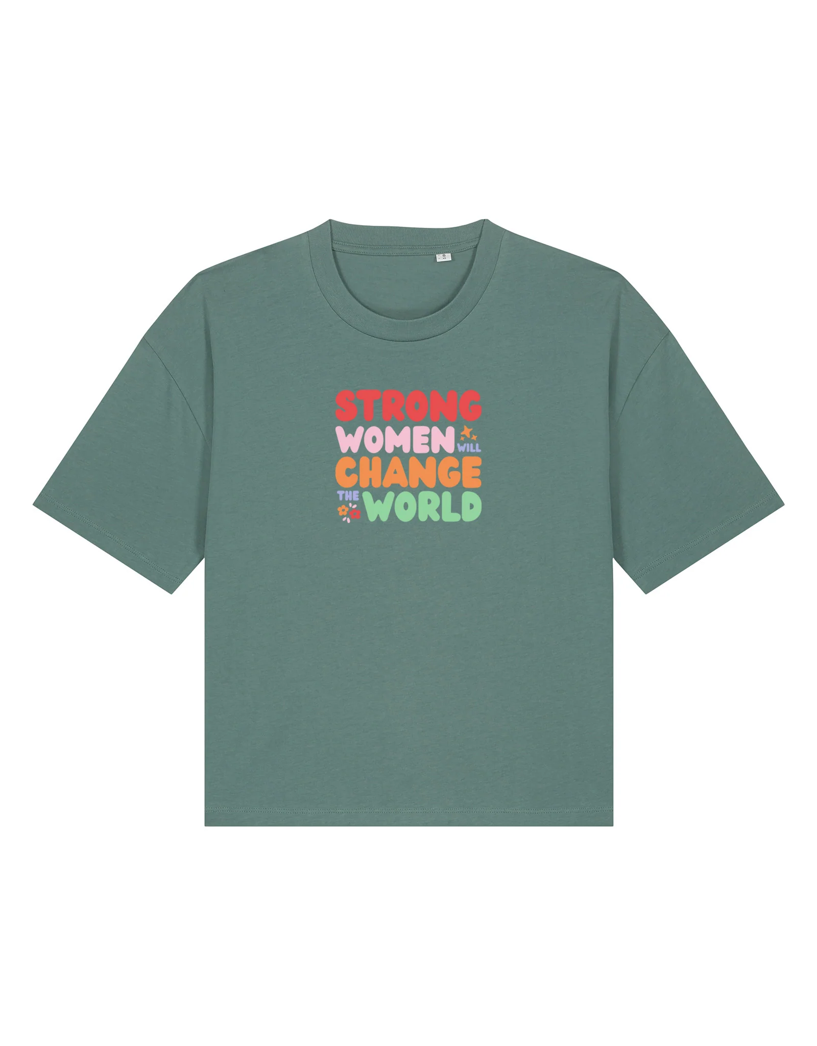 Strong Women Embroidered Boxy Organic Cotton Tee - Image 7
