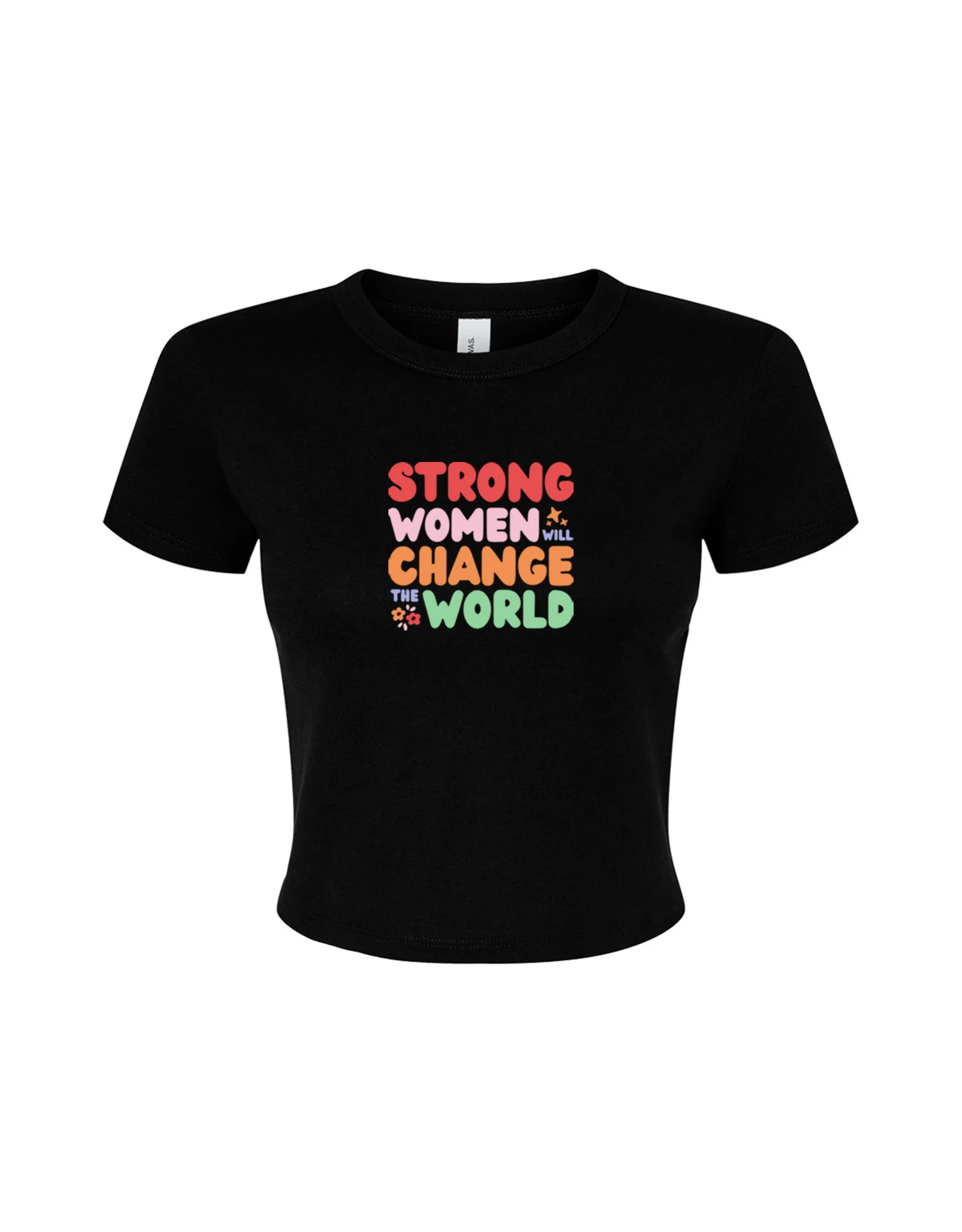 Strong Women Embroidered Micro Rib Baby Tee - Image 4