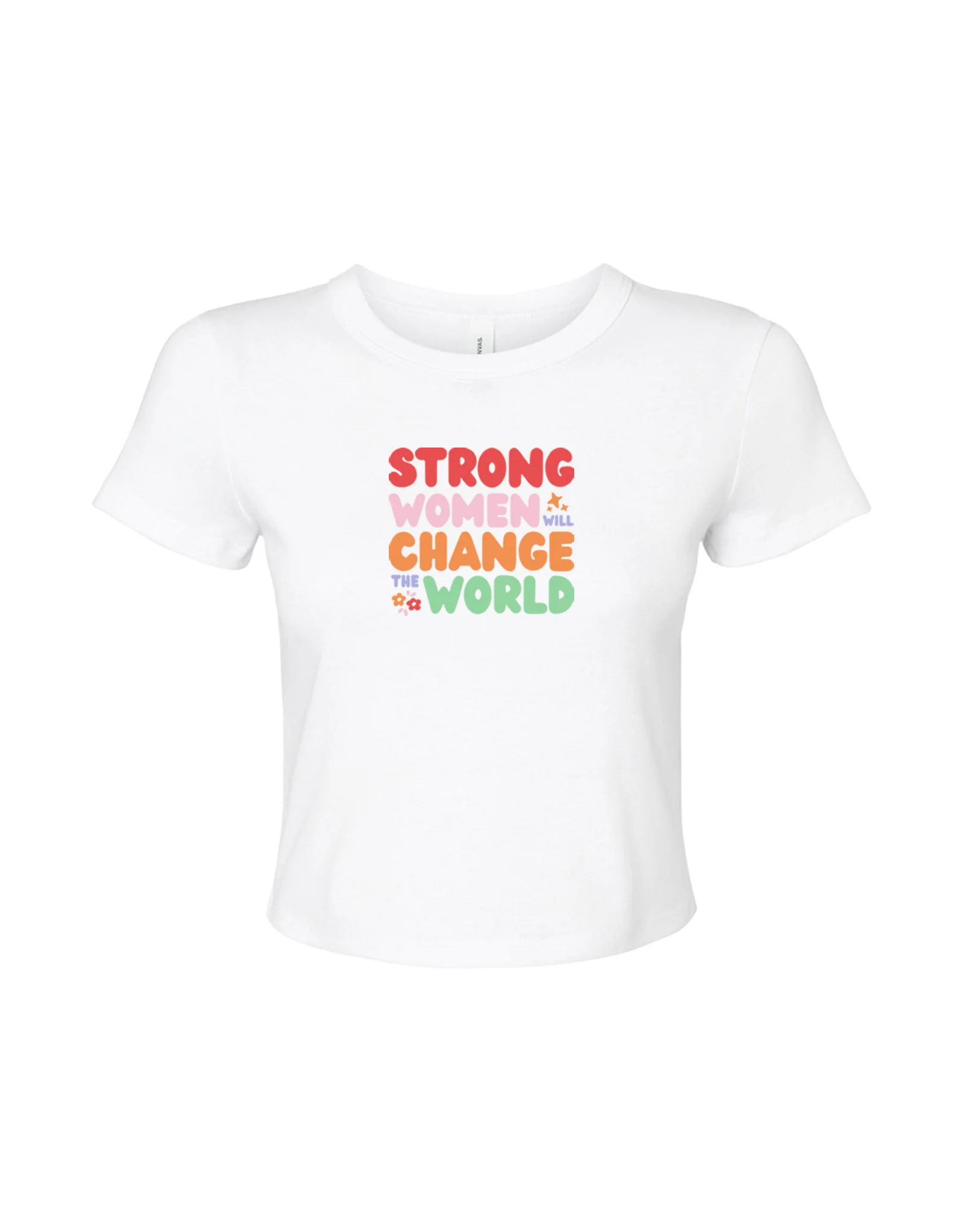 Strong Women Embroidered Micro Rib Baby Tee - Image 5