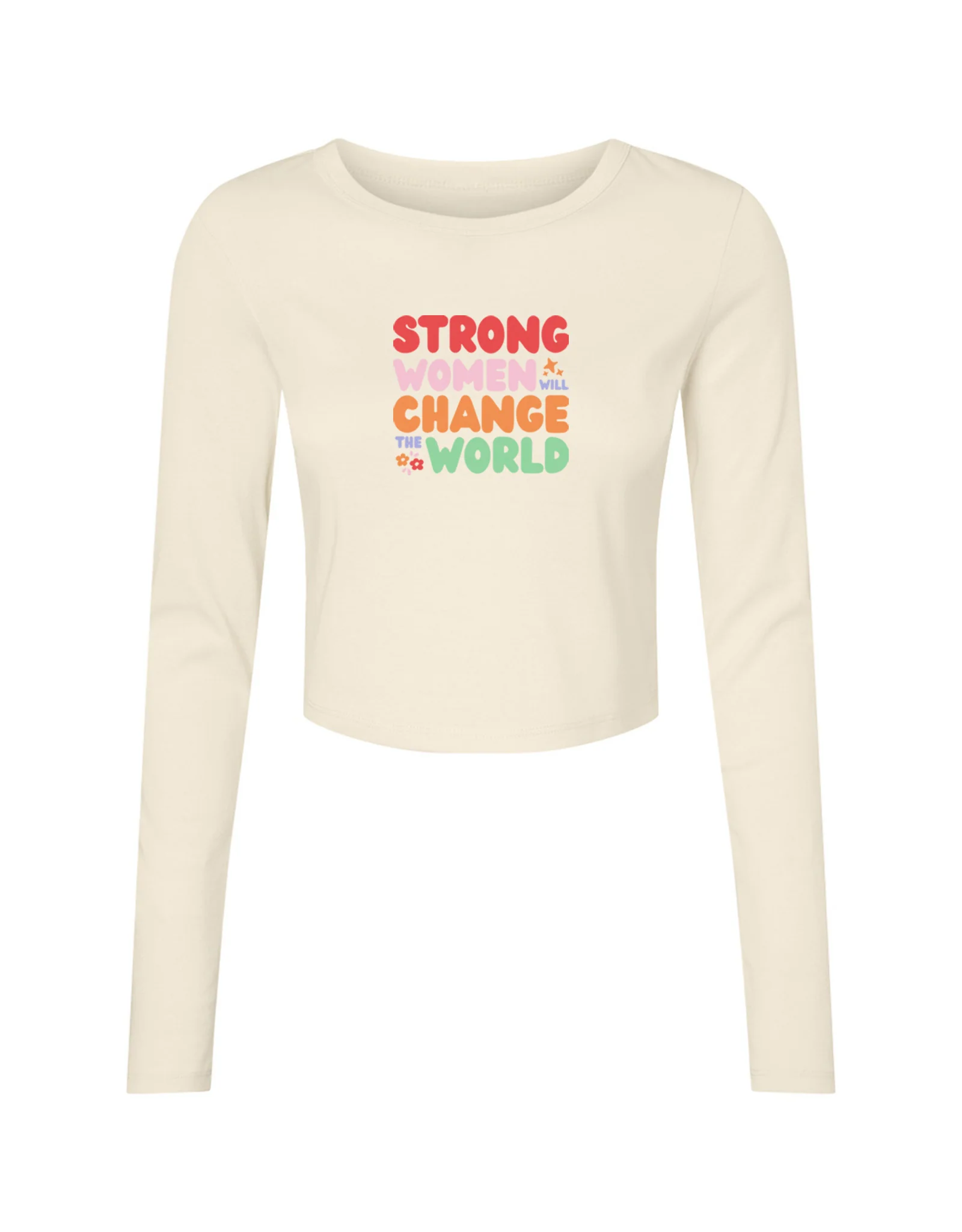 Strong Women Embroidered Micro Rib Long Sleeved Tee - Image 4