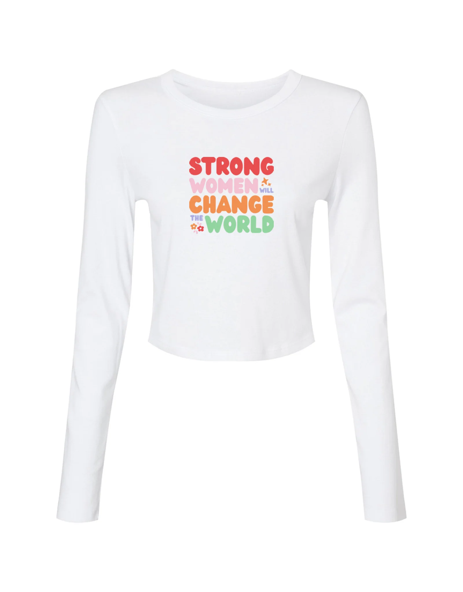 Strong Women Embroidered Micro Rib Long Sleeved Tee - Image 6