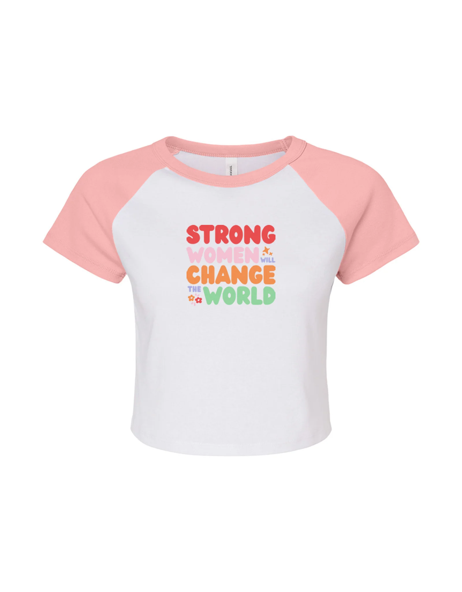 Strong Women Embroidered Micro Rib Raglan Baby Tee - Image 3