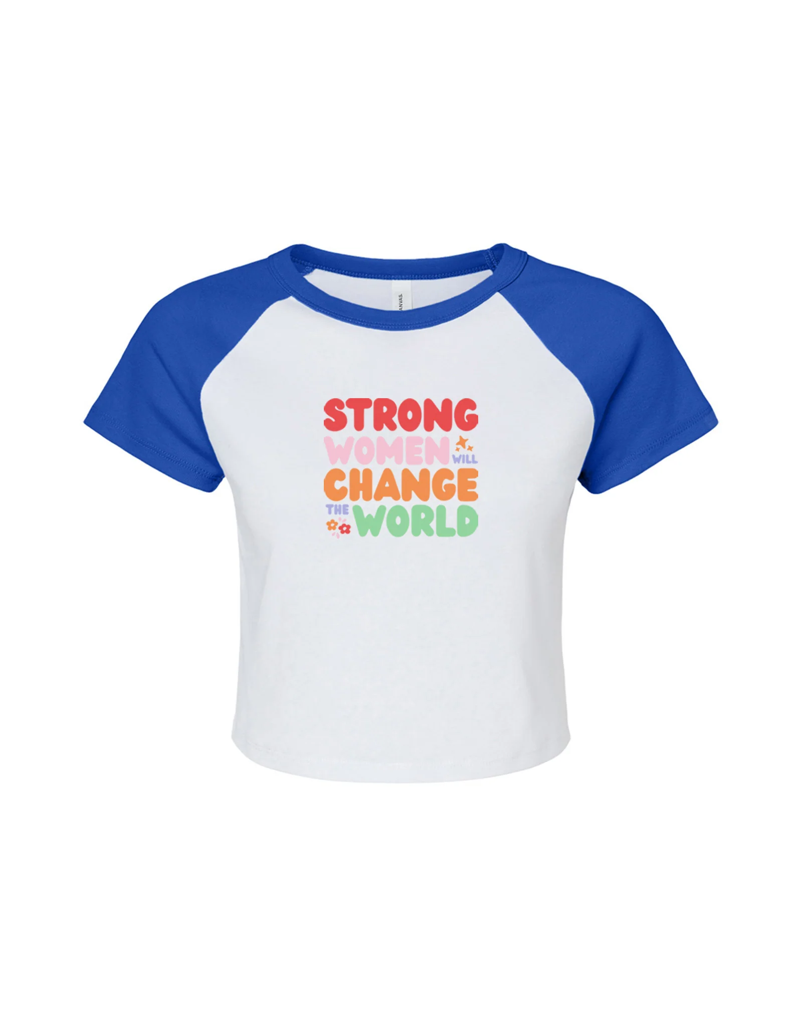 Strong Women Embroidered Micro Rib Raglan Baby Tee - Image 4