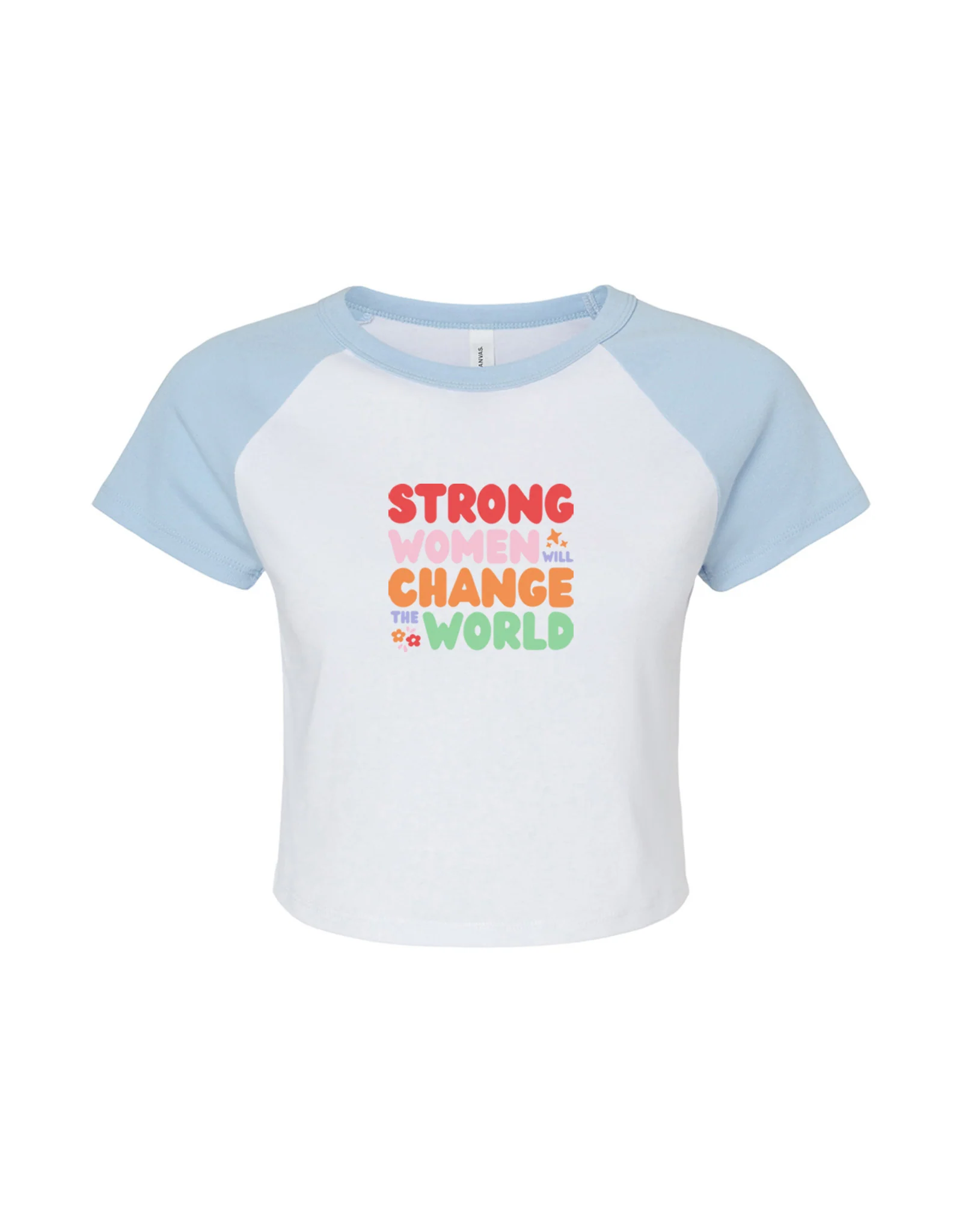 Strong Women Embroidered Micro Rib Raglan Baby Tee - Image 6