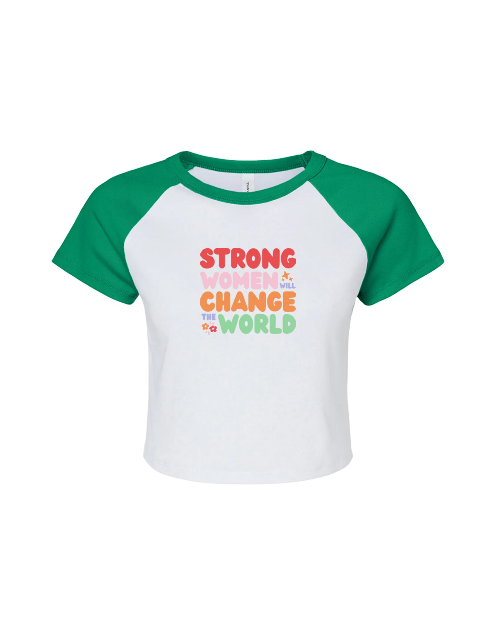 Strong Women Embroidered Micro Rib Raglan Baby Tee - Image 7