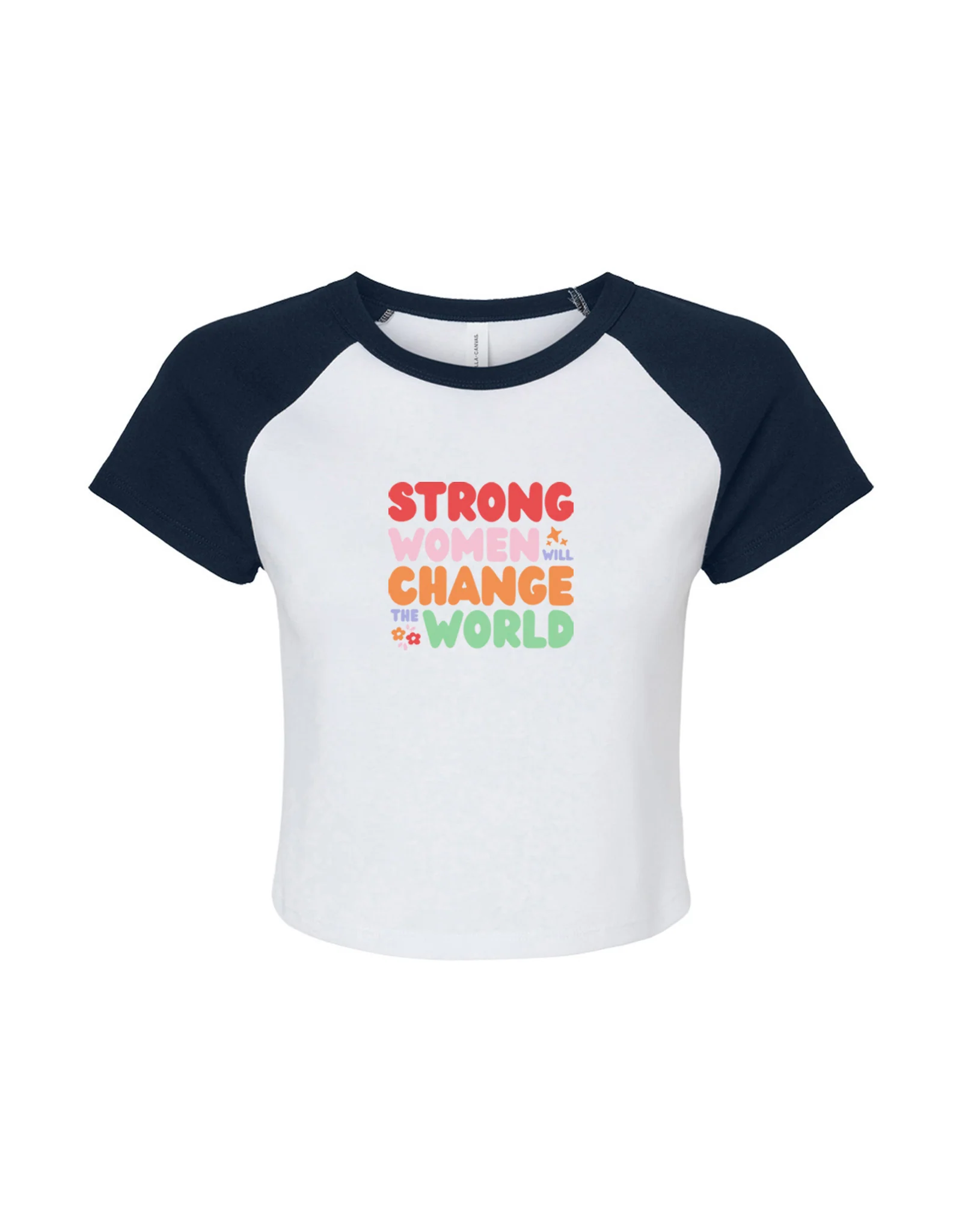 Strong Women Embroidered Micro Rib Raglan Baby Tee - Image 8