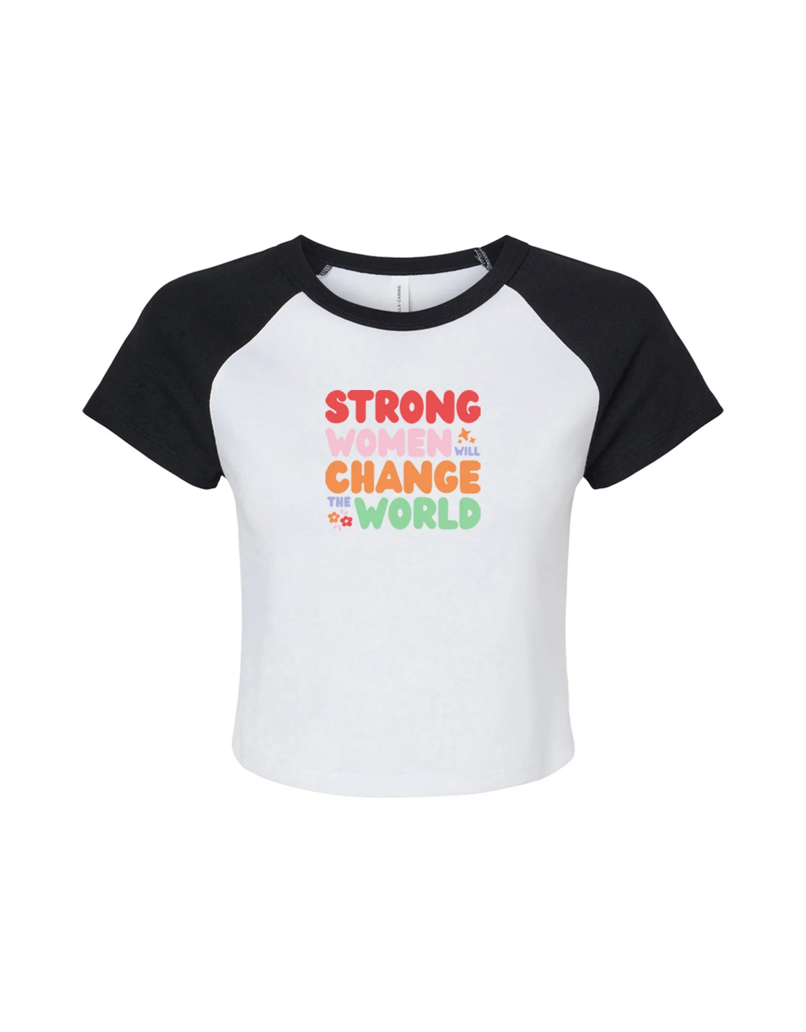Strong Women Embroidered Micro Rib Raglan Baby Tee - Image 9