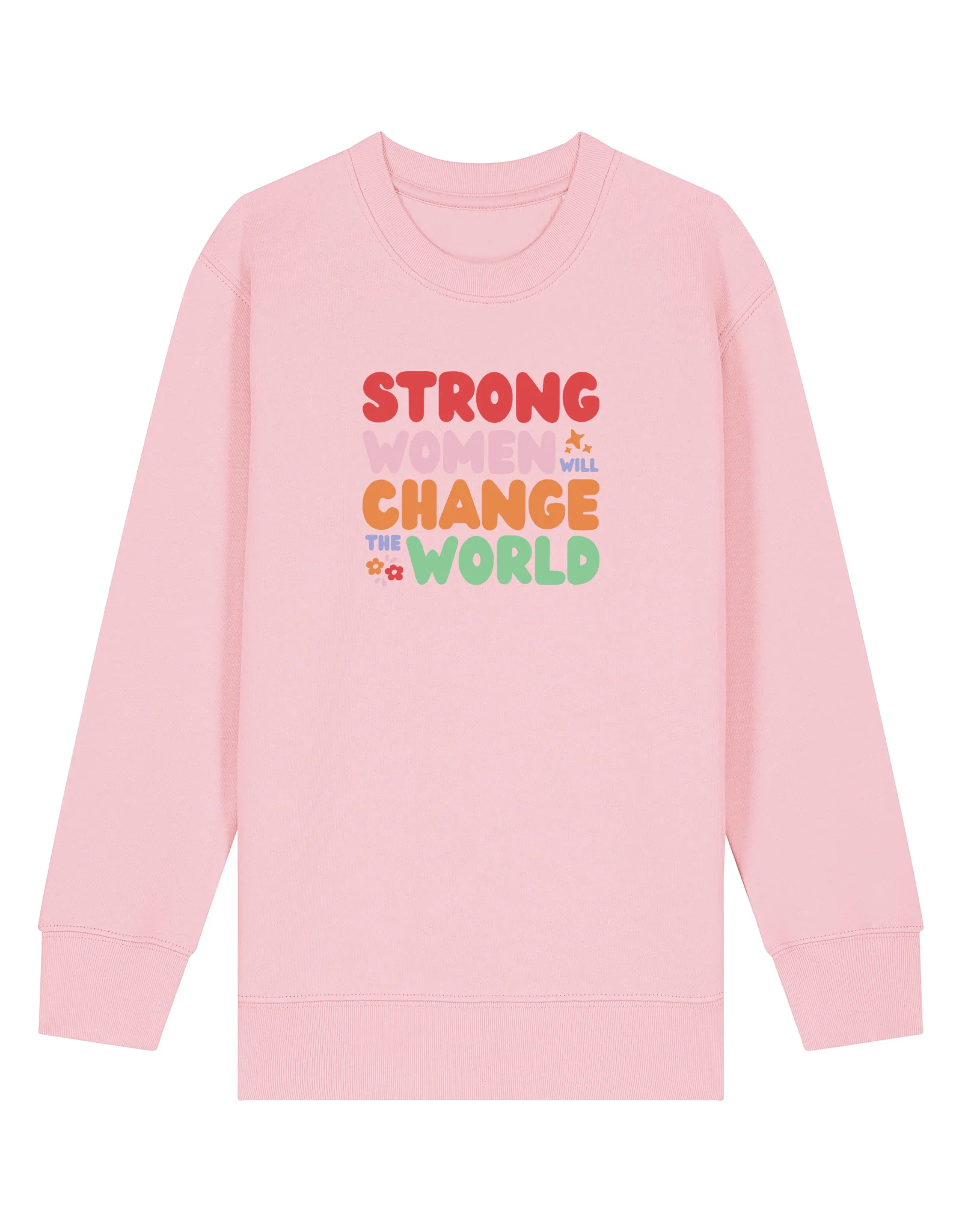 Strong Women Embroidered Organic Cotton Childrens Sweatshirt - Image 3