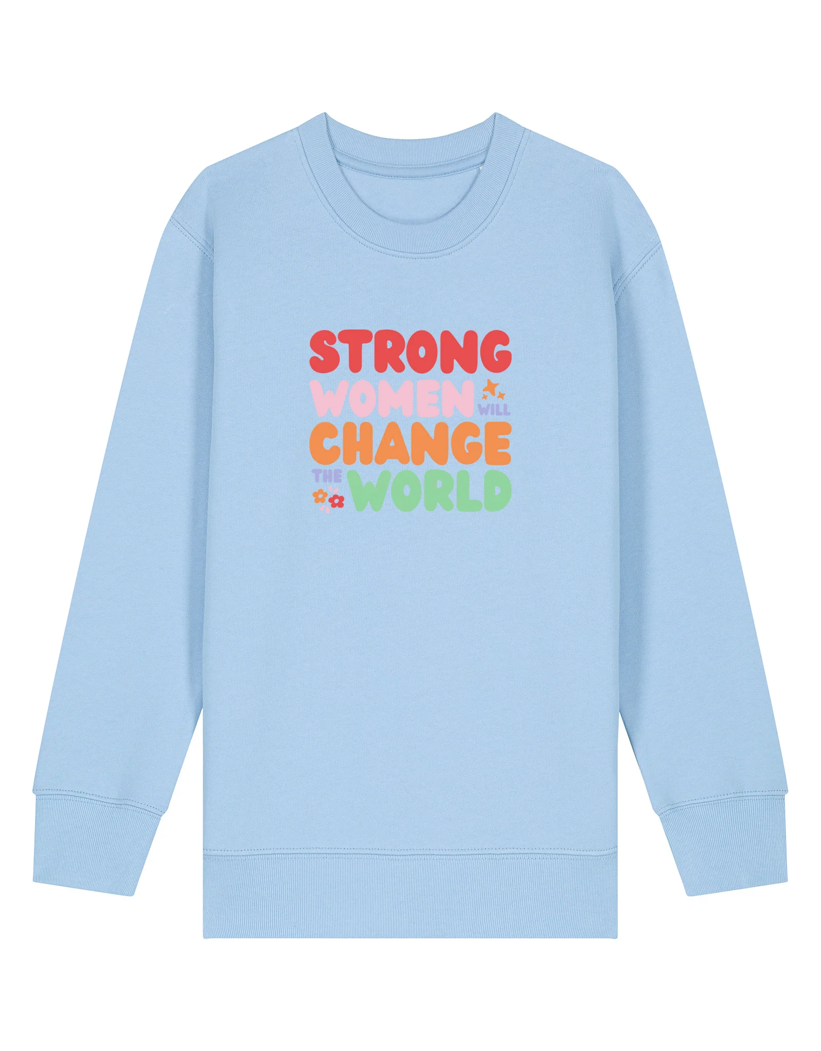 Strong Women Embroidered Organic Cotton Childrens Sweatshirt - Image 4