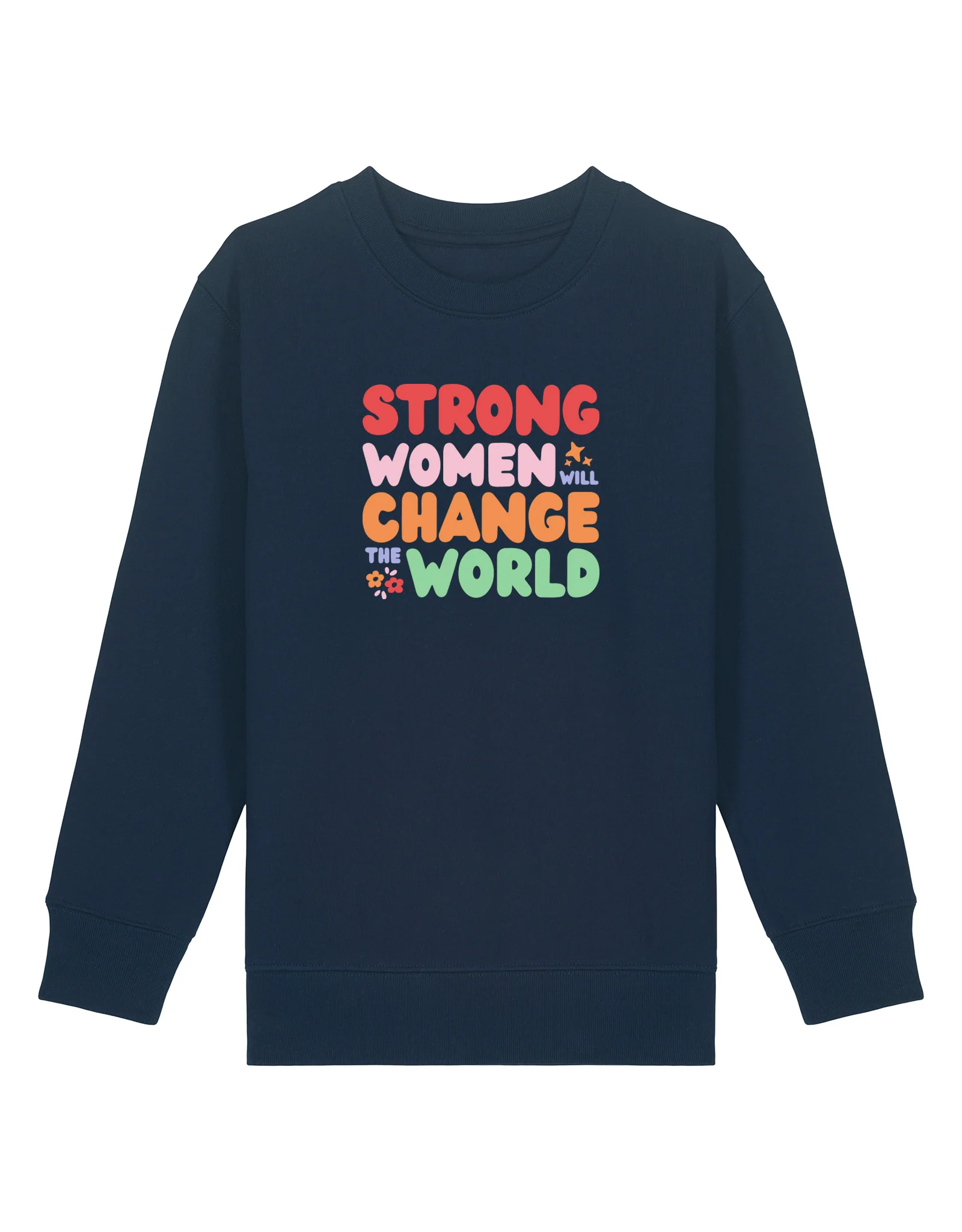 Strong Women Embroidered Organic Cotton Childrens Sweatshirt - Image 5