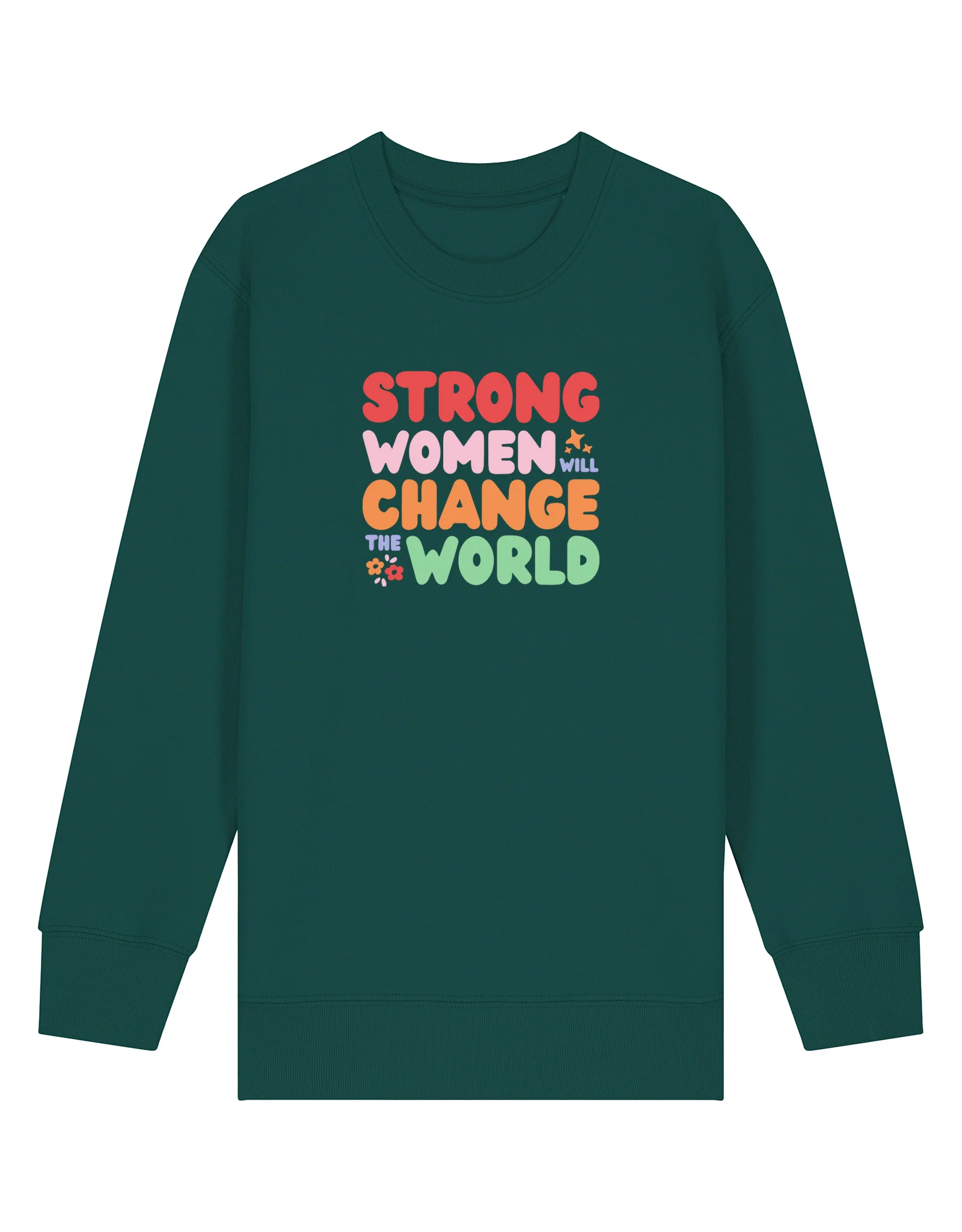 Strong Women Embroidered Organic Cotton Childrens Sweatshirt - Image 7