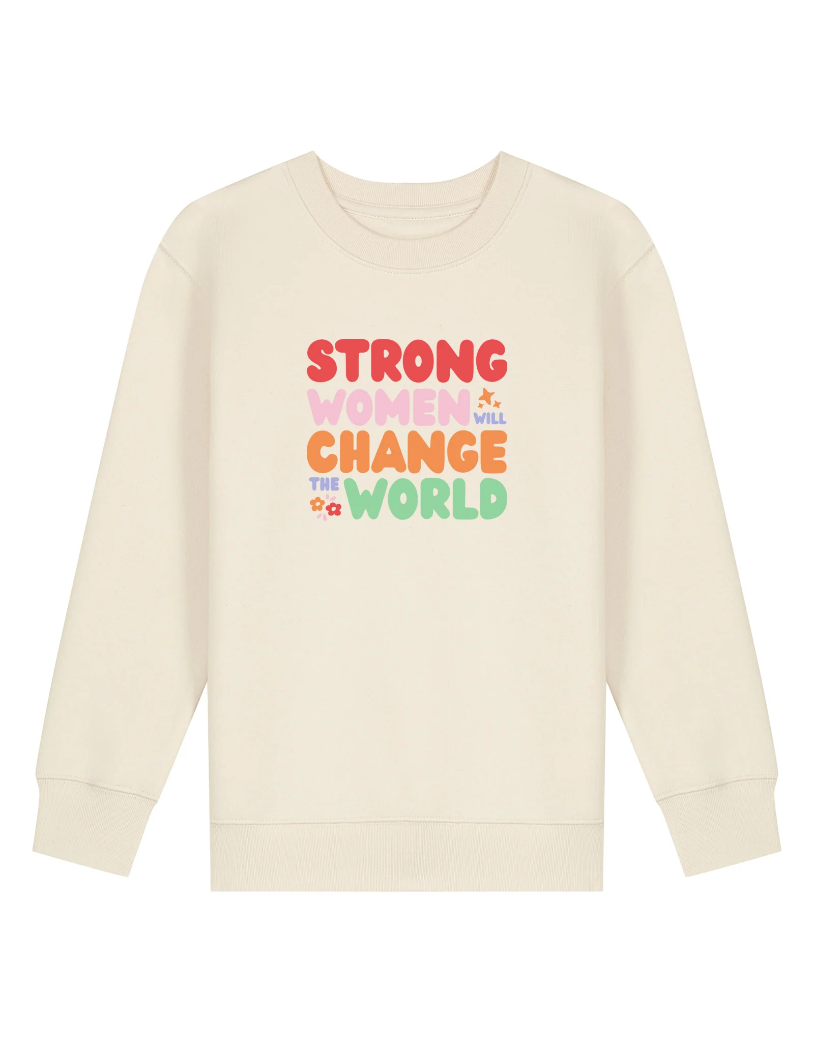 Strong Women Embroidered Organic Cotton Childrens Sweatshirt - Image 8