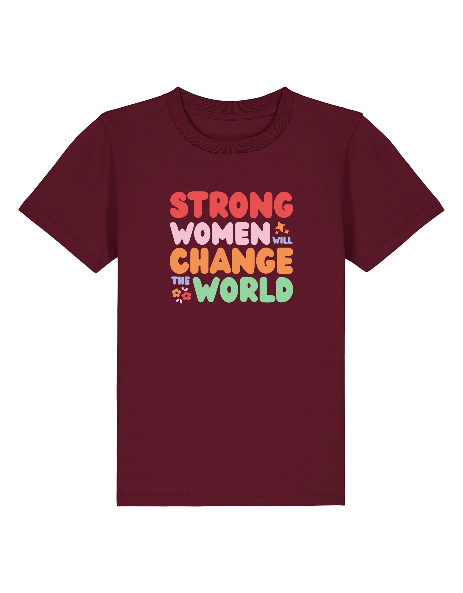 Strong Women Embroidered Organic Cotton Childrens T-Shirt - Image 11
