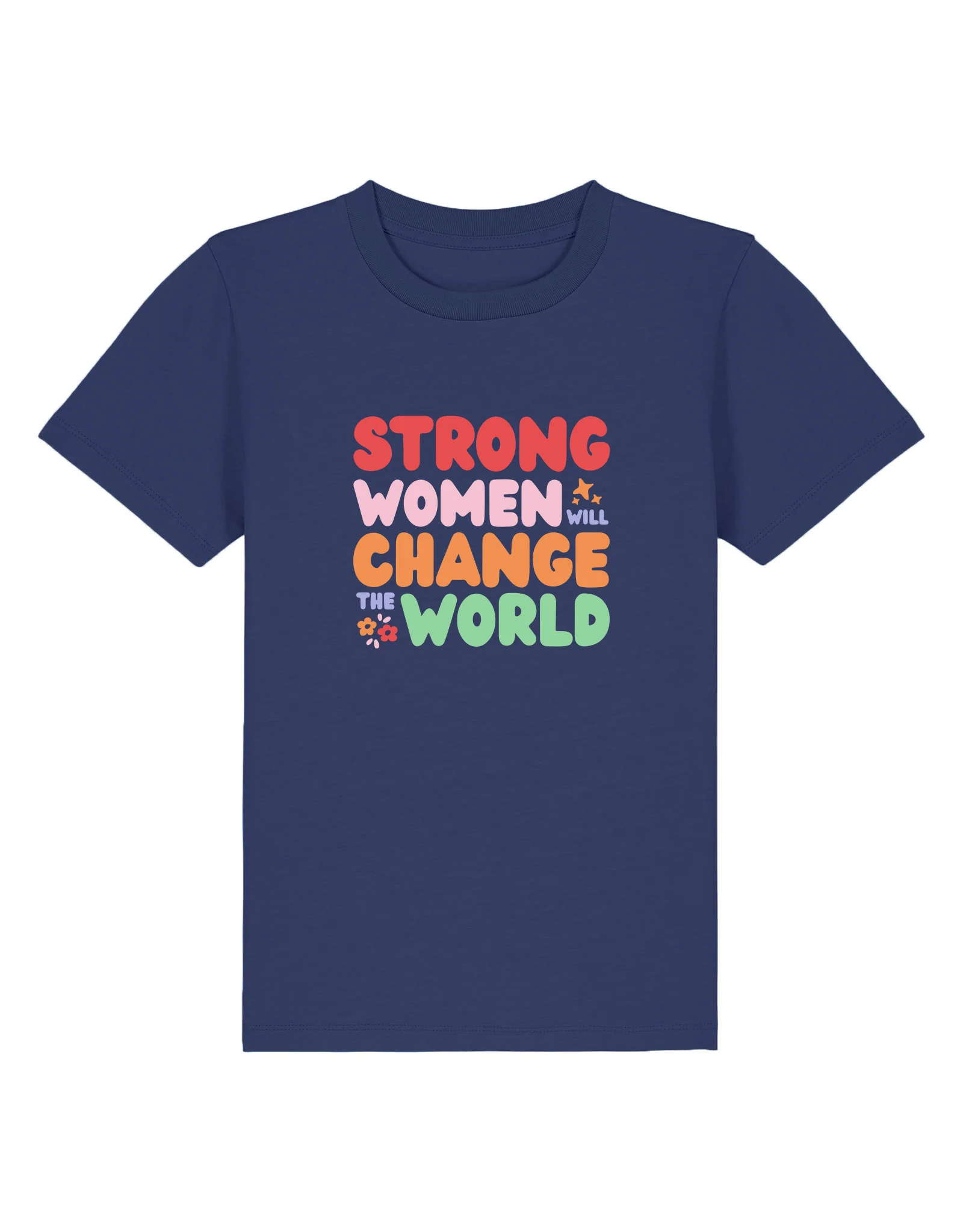Strong Women Embroidered Organic Cotton Childrens T-Shirt - Image 4