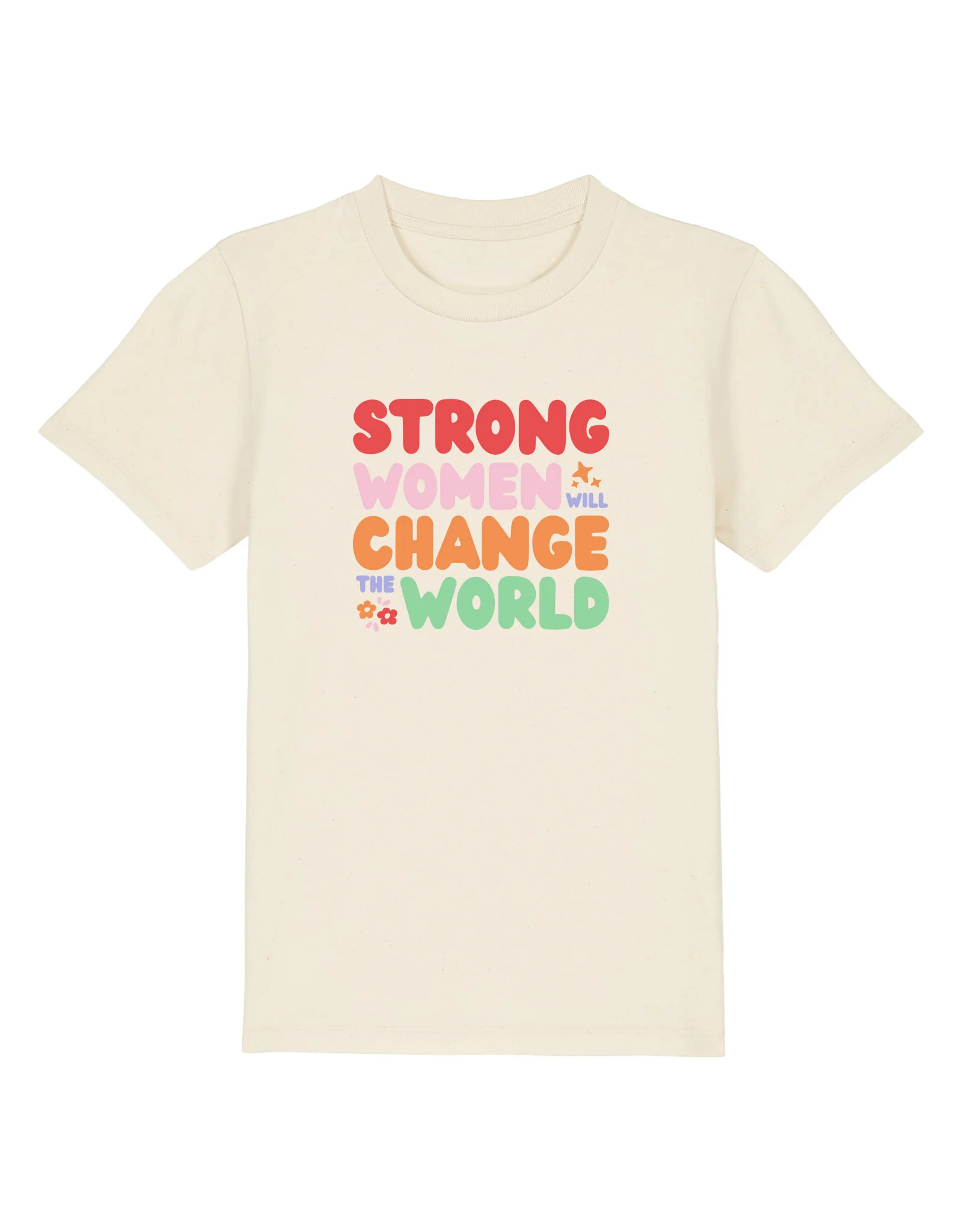 Strong Women Embroidered Organic Cotton Childrens T-Shirt - Image 5
