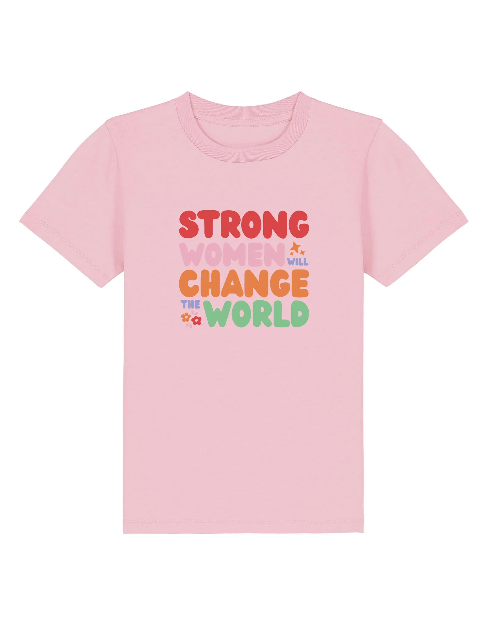 Strong Women Embroidered Organic Cotton Childrens T-Shirt - Image 6