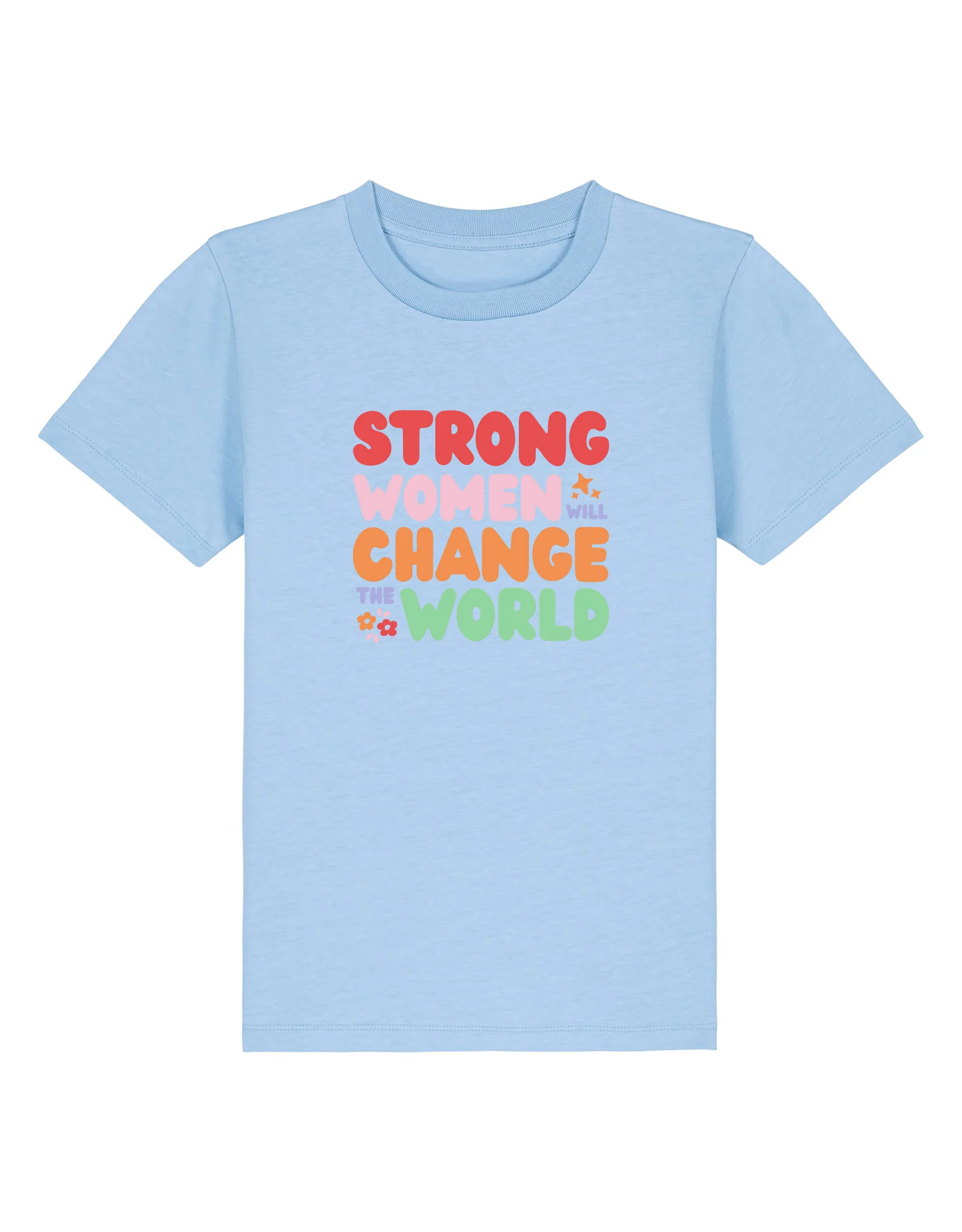 Strong Women Embroidered Organic Cotton Childrens T-Shirt - Image 7
