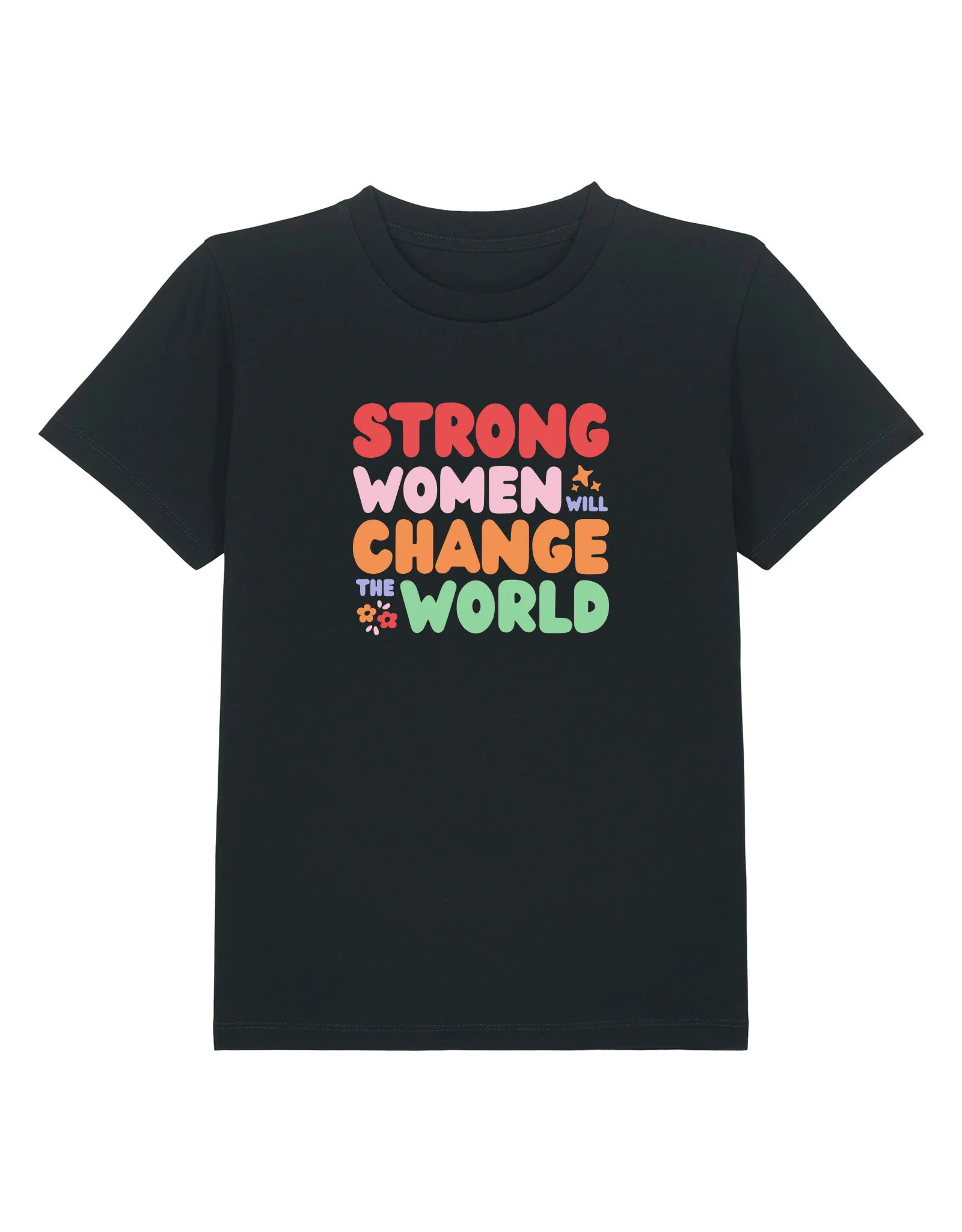 Strong Women Embroidered Organic Cotton Childrens T-Shirt - Image 9