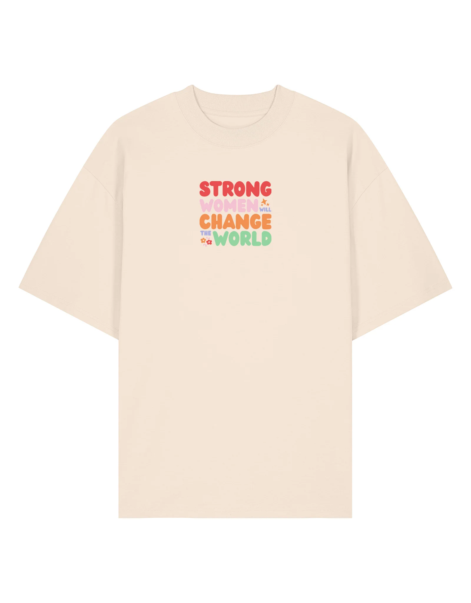 Strong Women Embroidered Oversized Organic Cotton Tee - Image 3