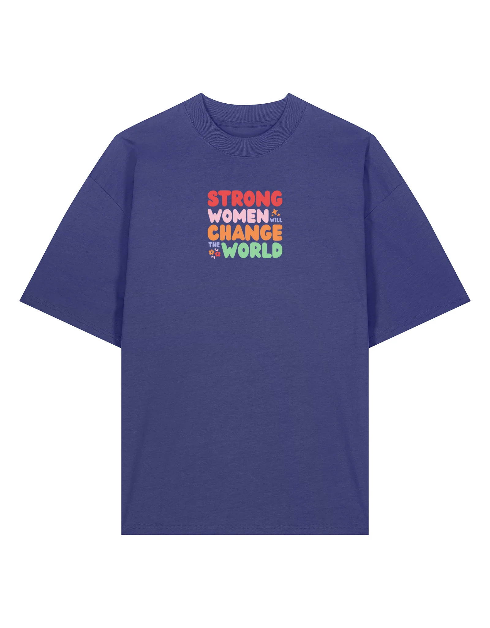 Strong Women Embroidered Oversized Organic Cotton Tee - Image 4