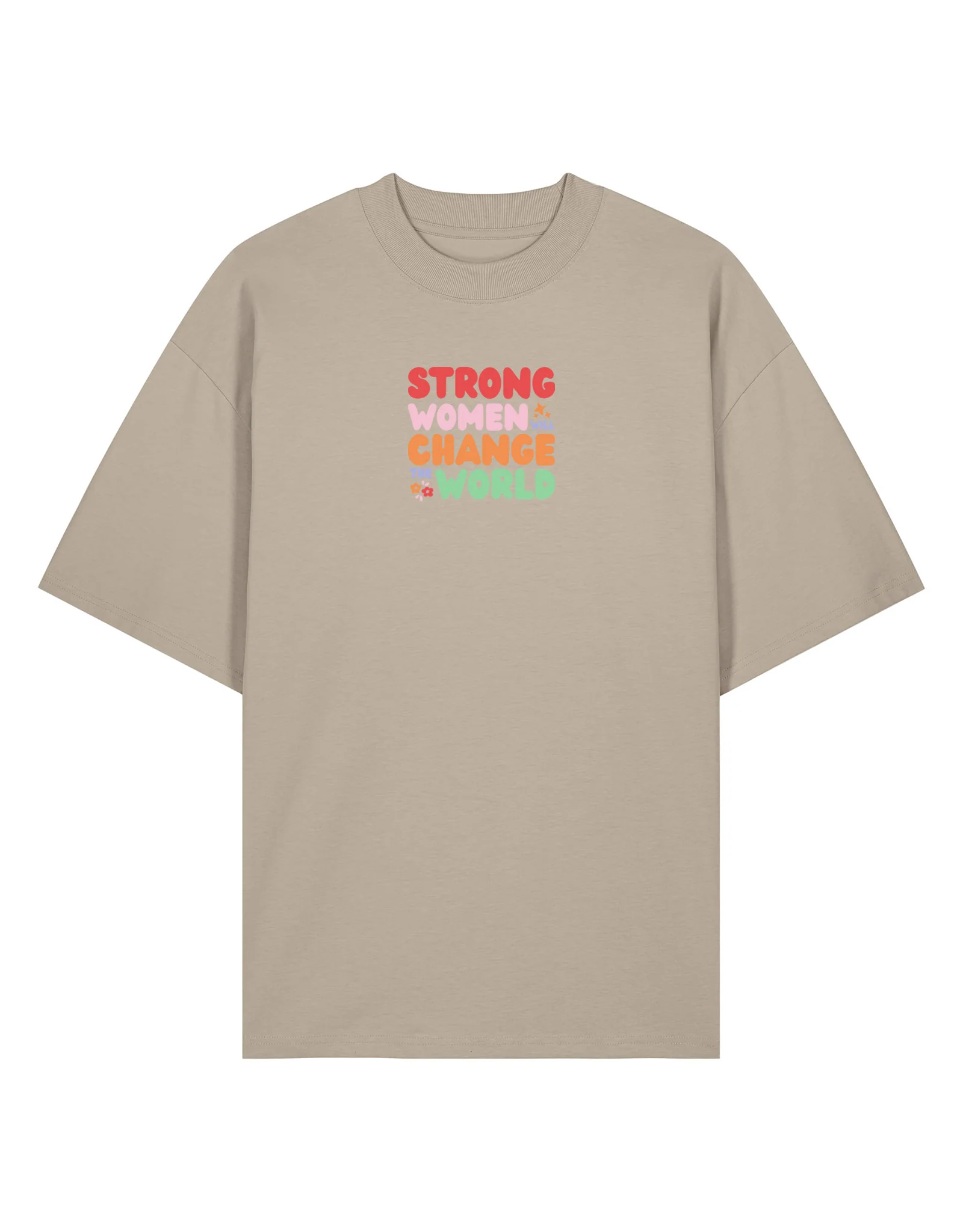 Strong Women Embroidered Oversized Organic Cotton Tee - Image 5