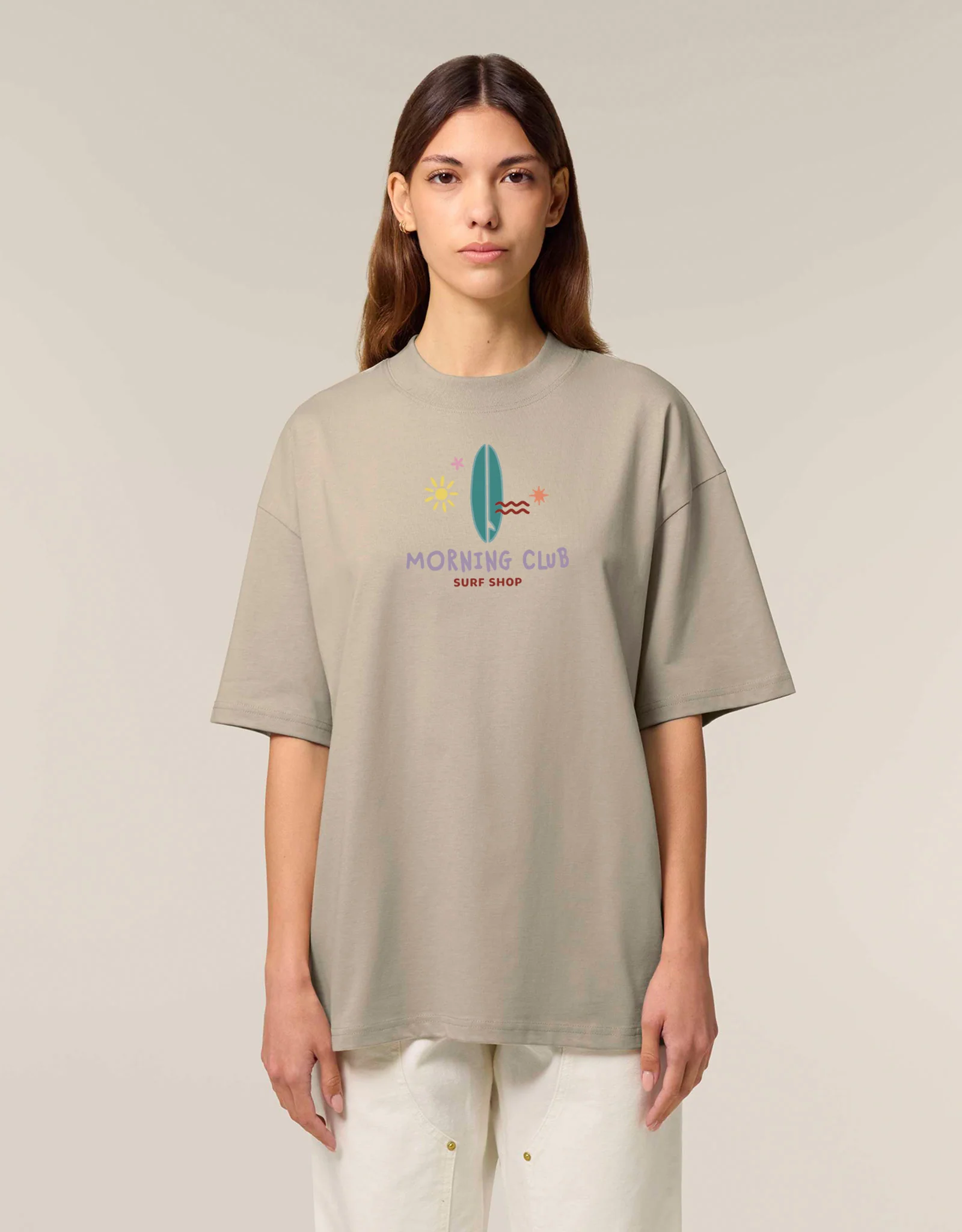 Surf Shop Embroidered Oversized Organic Cotton T-Shirt - Image 7