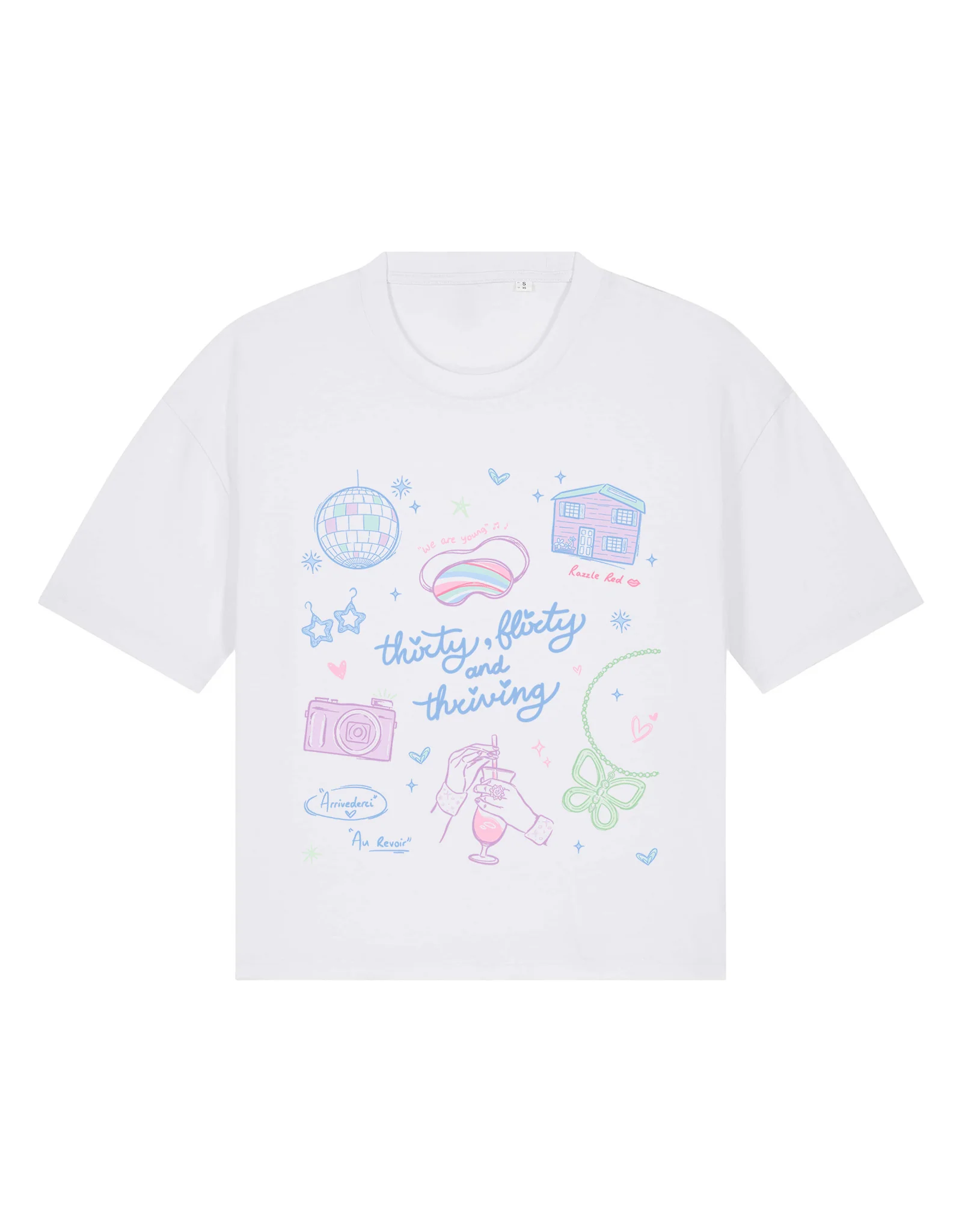 Thirty, Flirty & Thriving Printed Boxy Organic Cotton Tee - Image 3