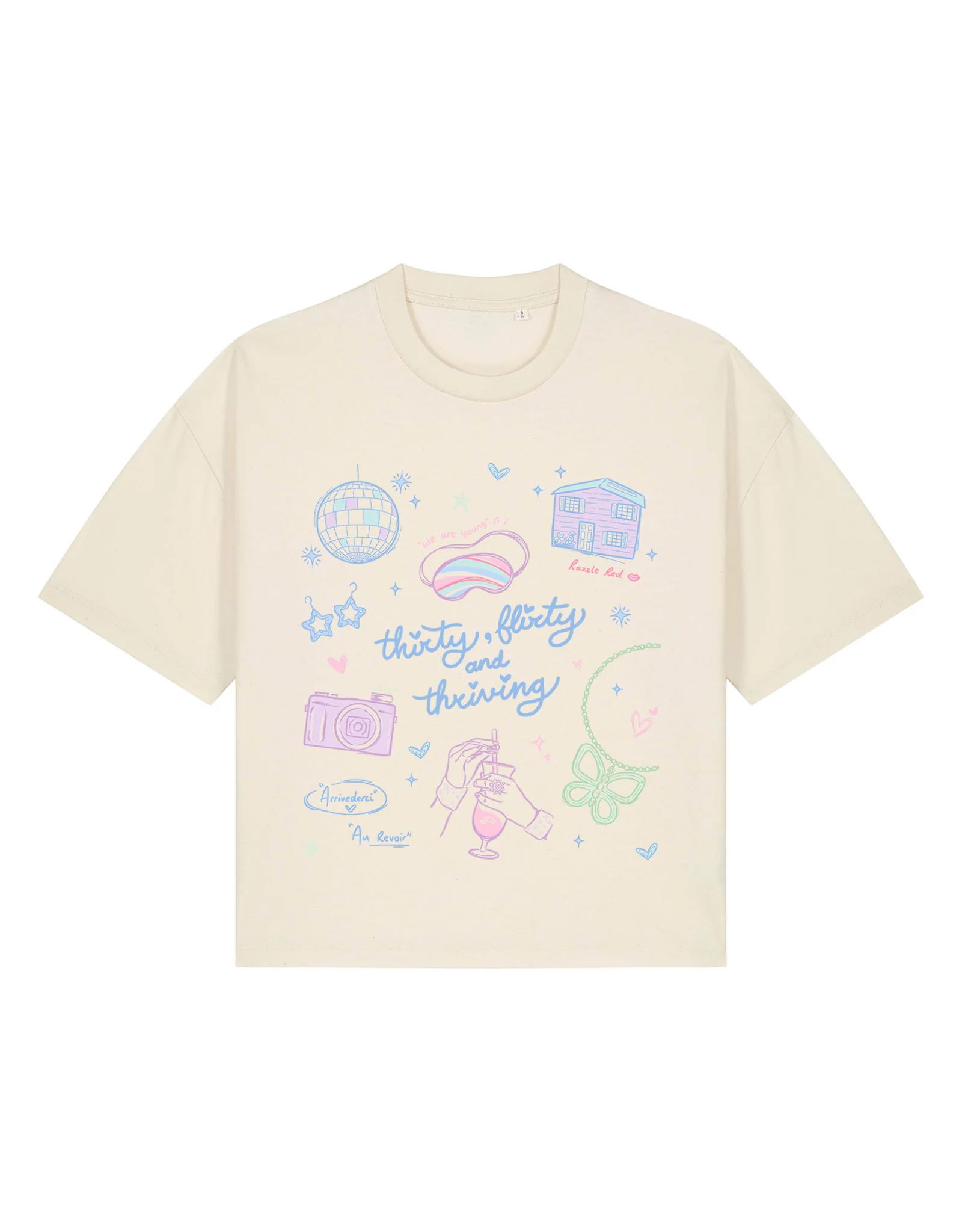 Thirty, Flirty & Thriving Printed Boxy Organic Cotton Tee - Image 5
