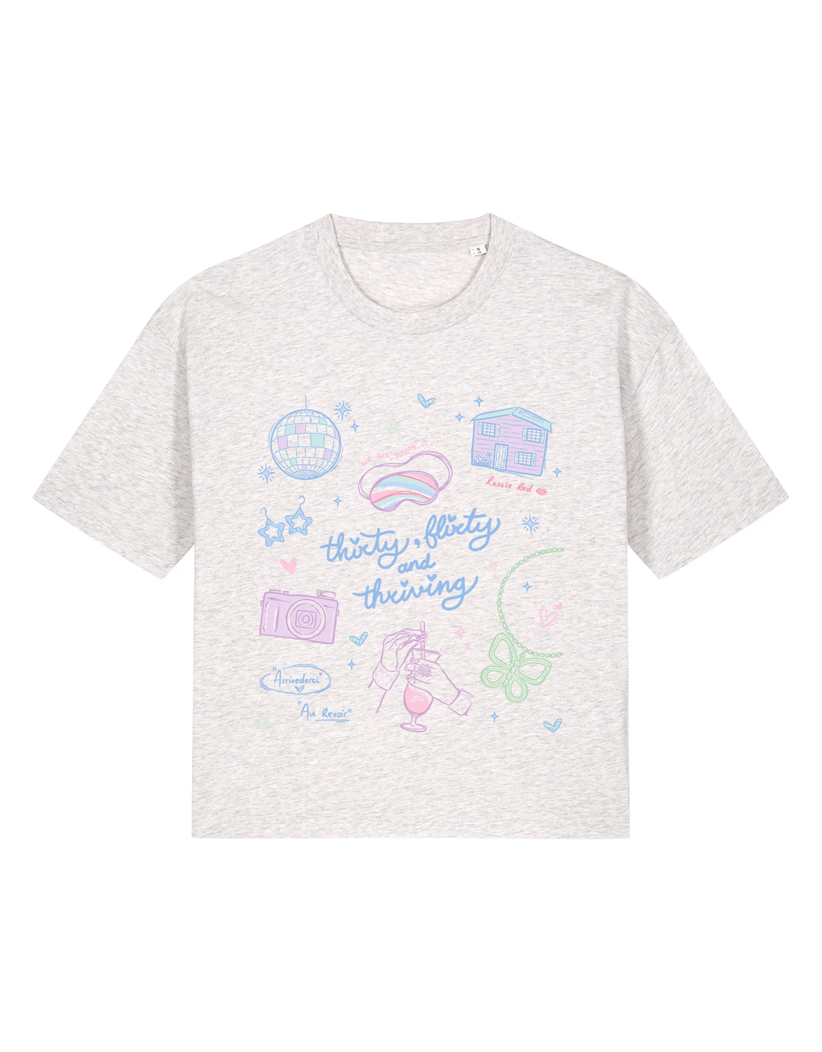 Thirty, Flirty & Thriving Printed Boxy Organic Cotton Tee - Image 7