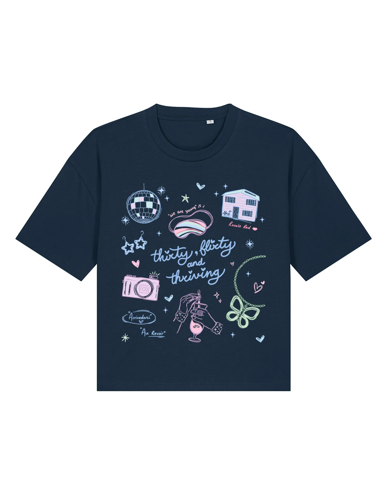 Thirty, Flirty & Thriving Printed Boxy Organic Cotton Tee - Image 8