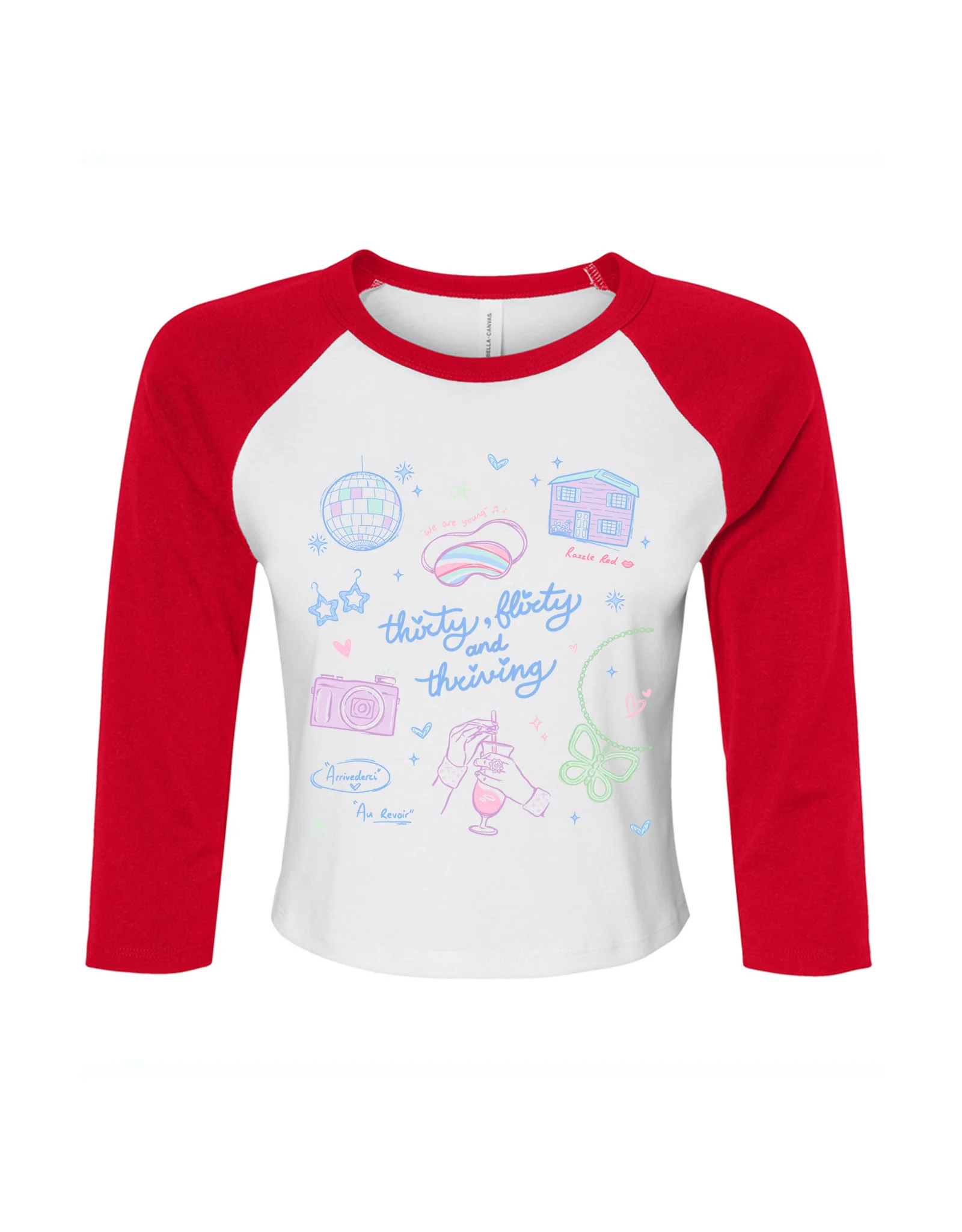 Thirty, Flirty & Thriving Printed Micro Rib 3/4 Sleeve Tee - Image 5