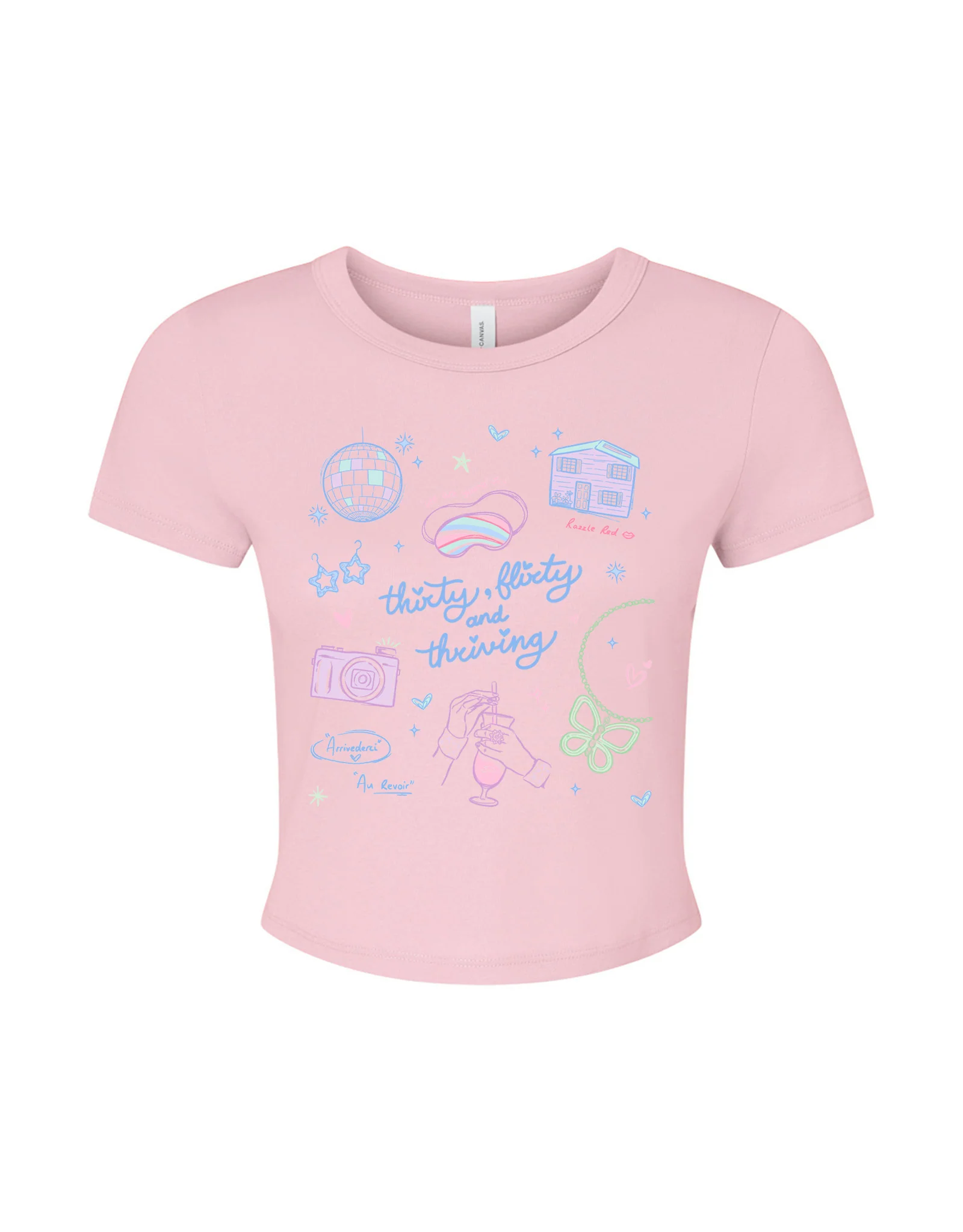Thirty, Flirty & Thriving Printed Micro Rib Baby Tee - Image 10