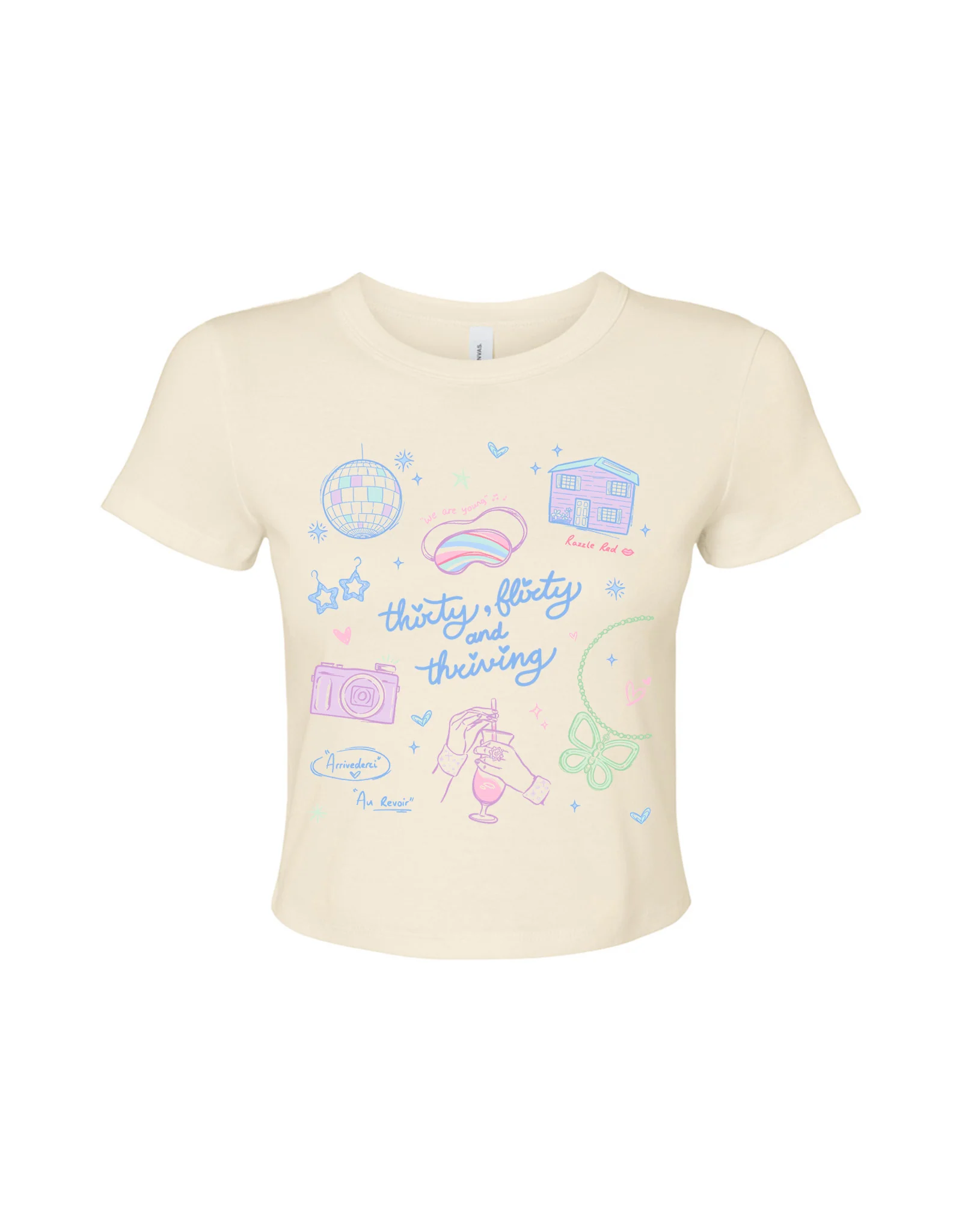 Thirty, Flirty & Thriving Printed Micro Rib Baby Tee - Image 11