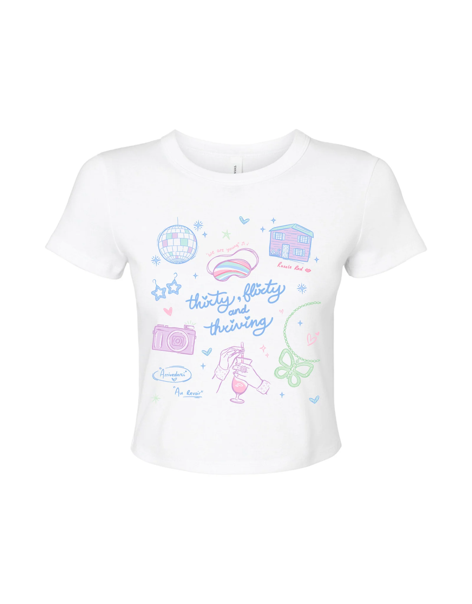 Thirty, Flirty & Thriving Printed Micro Rib Baby Tee - Image 13