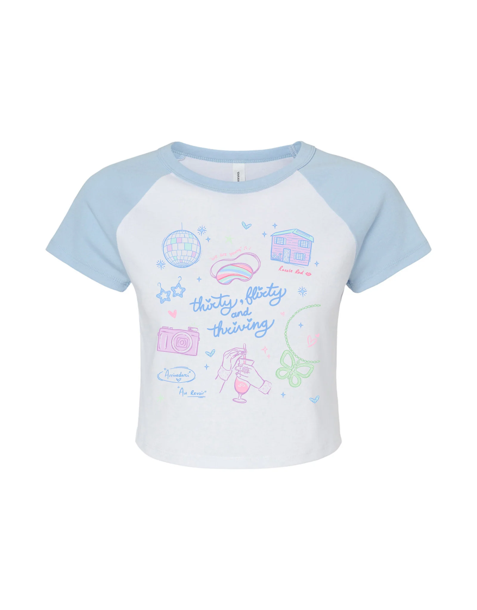 Thirty, Flirty & Thriving Printed Micro Rib Baby Tee - Image 4