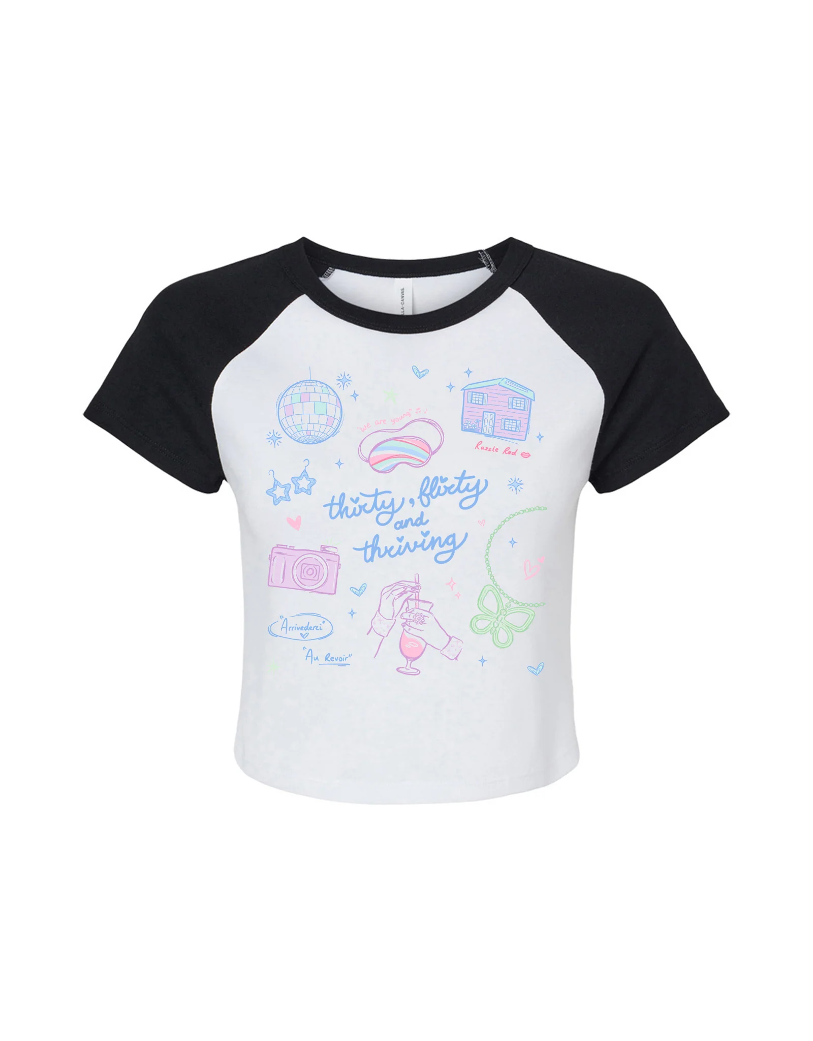 Thirty, Flirty & Thriving Printed Micro Rib Baby Tee - Image 5