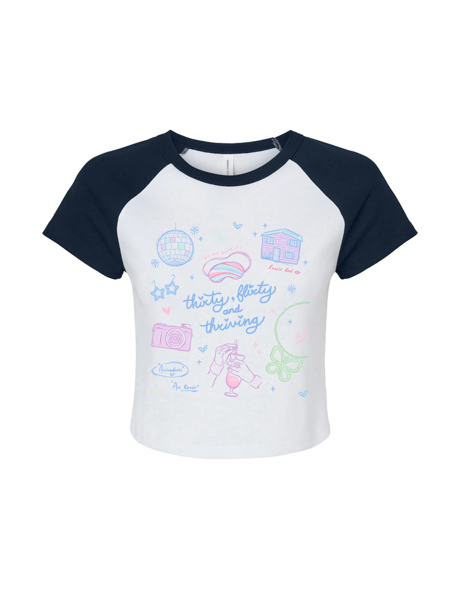 Thirty, Flirty & Thriving Printed Micro Rib Baby Tee - Image 7