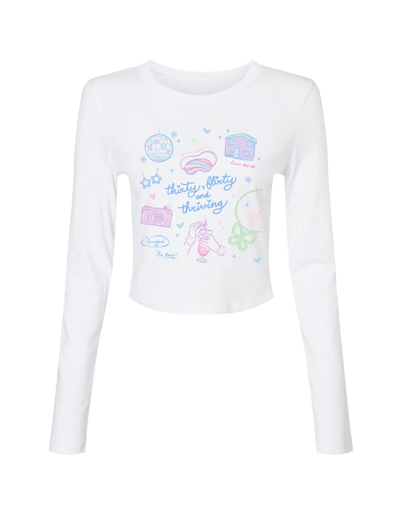 Thirty, Flirty & Thriving Printed Micro Rib Long Sleeved Tee - Image 5