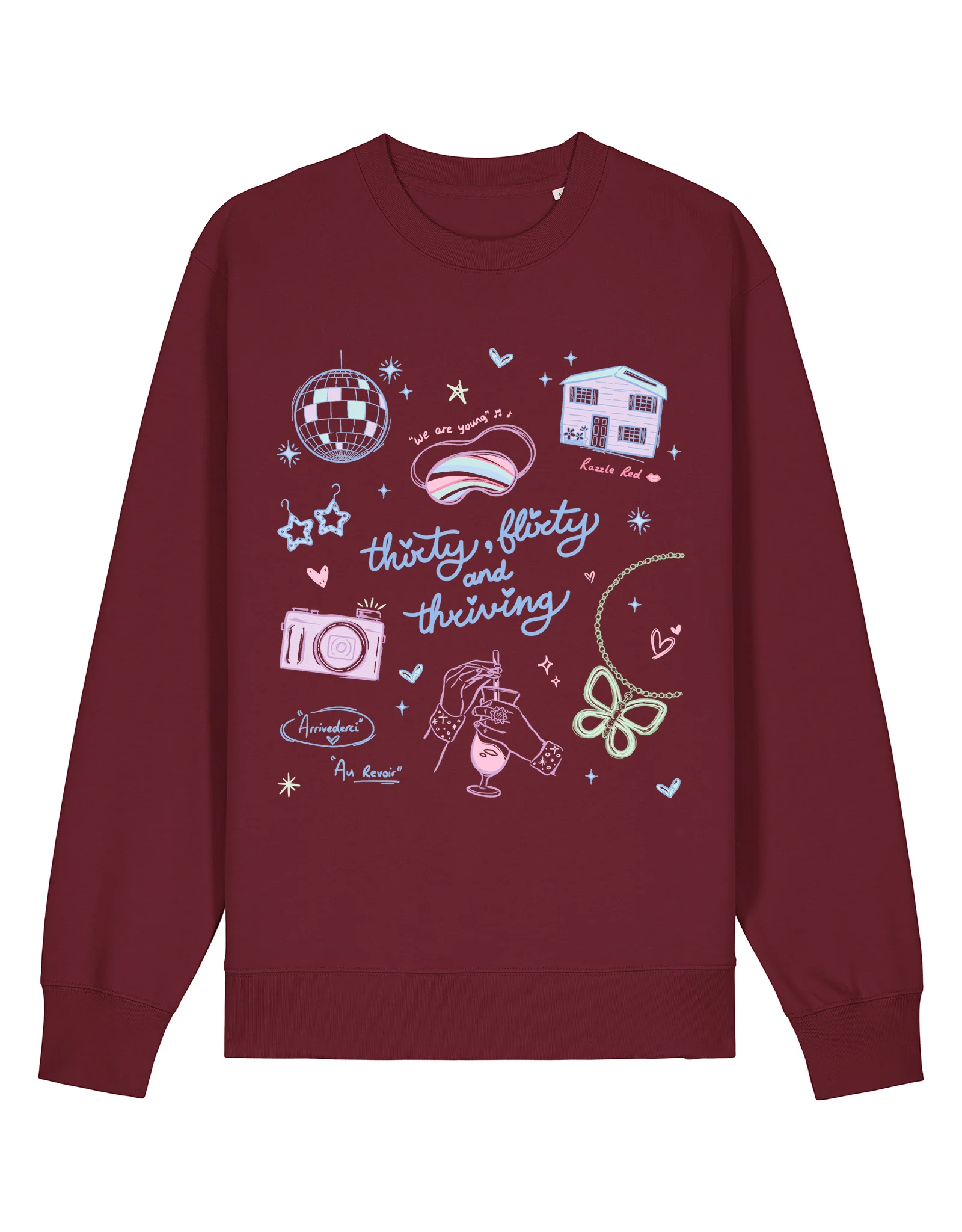 Thirty, Flirty & Thriving Printed Organic Cotton Sweatshirt - Image 4