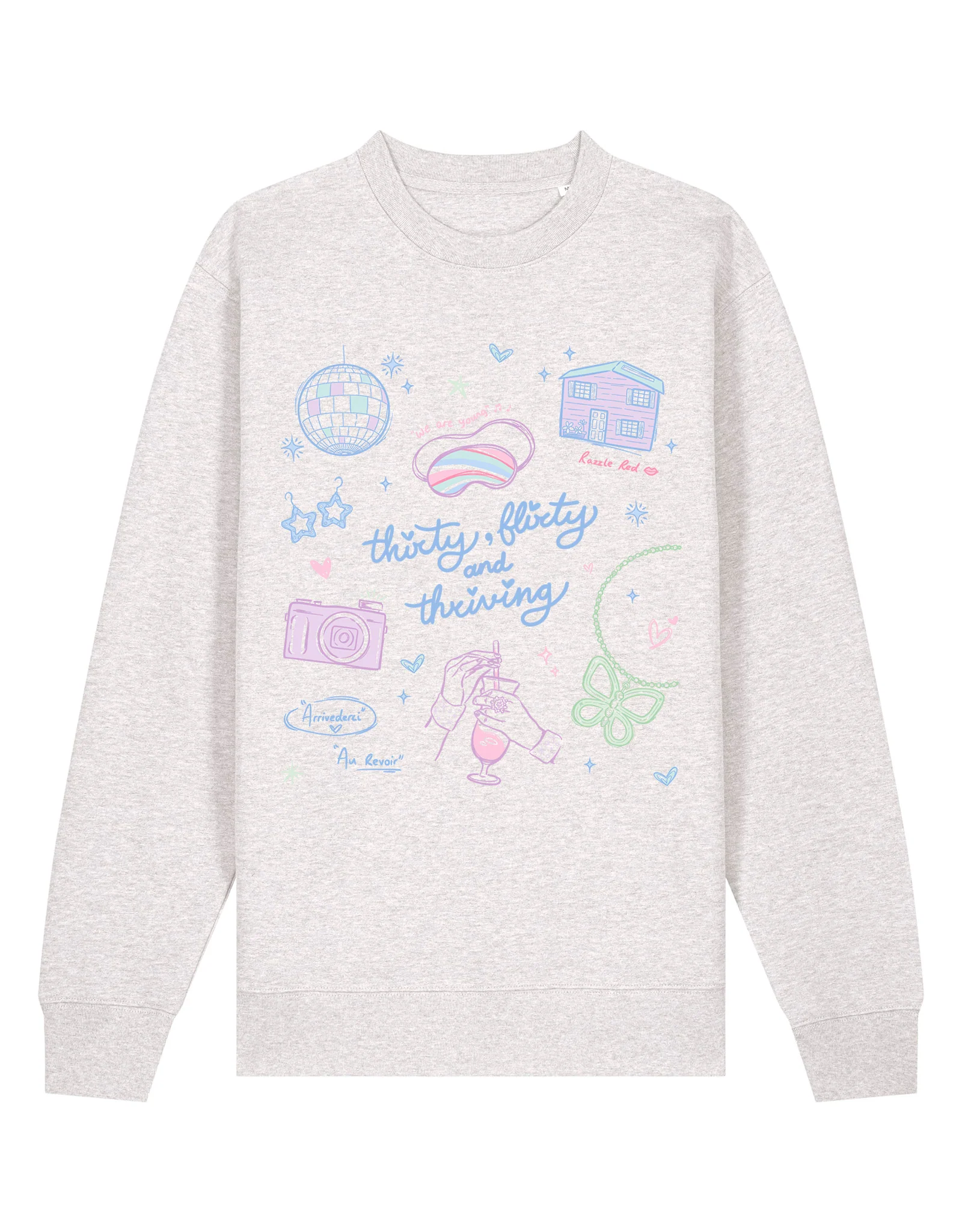 Thirty, Flirty & Thriving Printed Organic Cotton Sweatshirt - Image 7