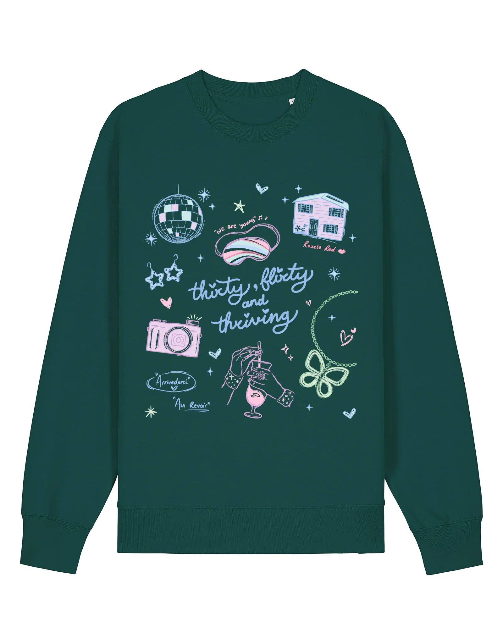 Thirty, Flirty & Thriving Printed Organic Cotton Sweatshirt - Image 8