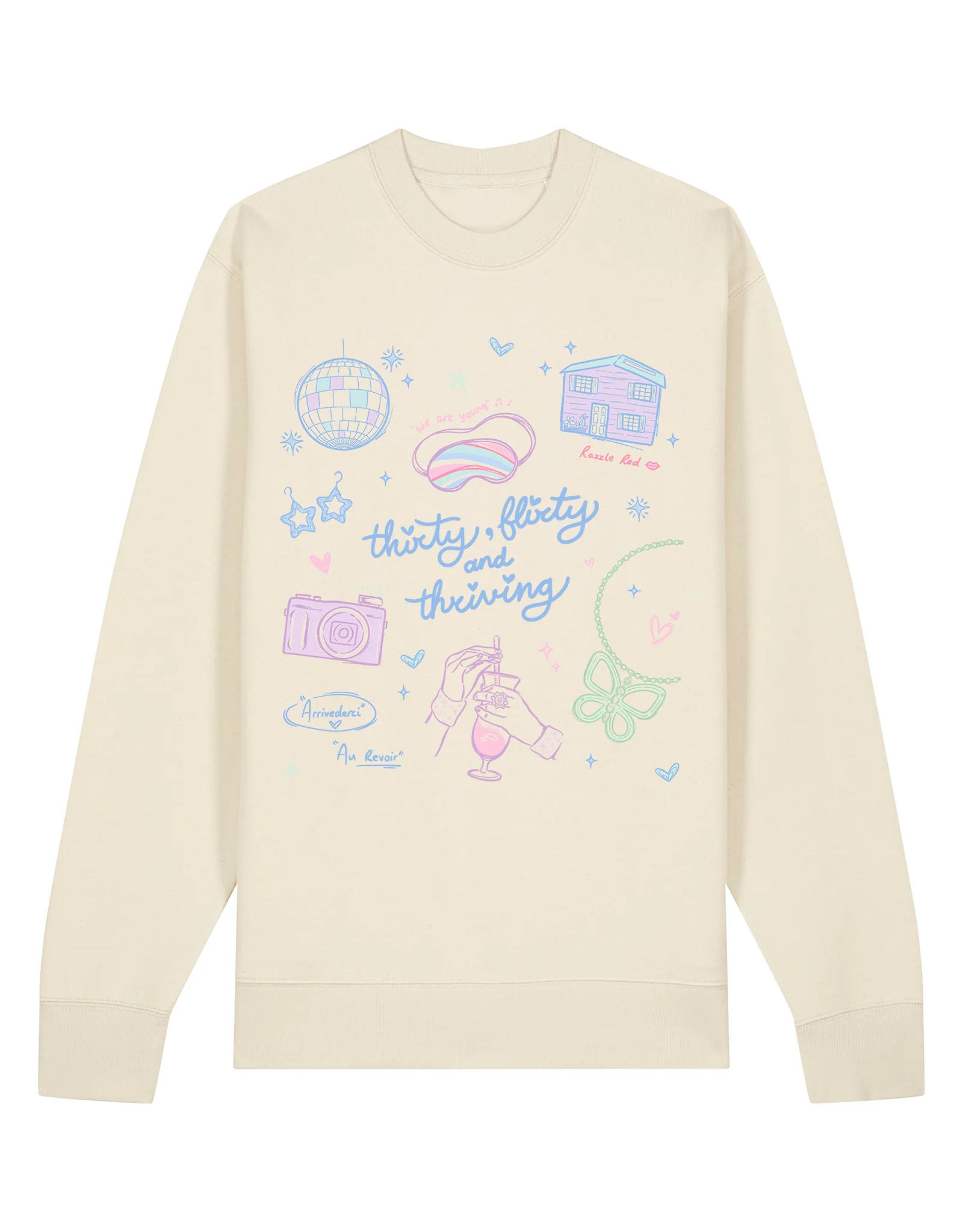 Thirty, Flirty & Thriving Printed Organic Cotton Sweatshirt - Image 9