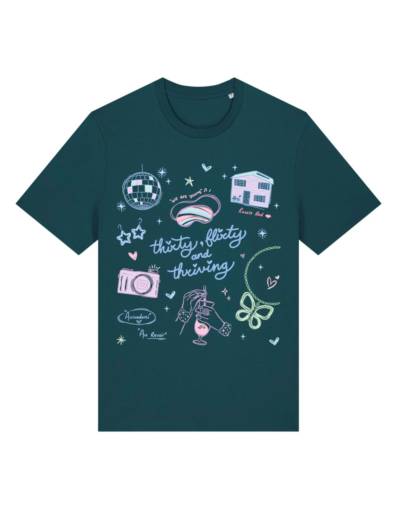 Thirty, Flirty & Thriving Printed Organic Cotton T-Shirt - Image 13