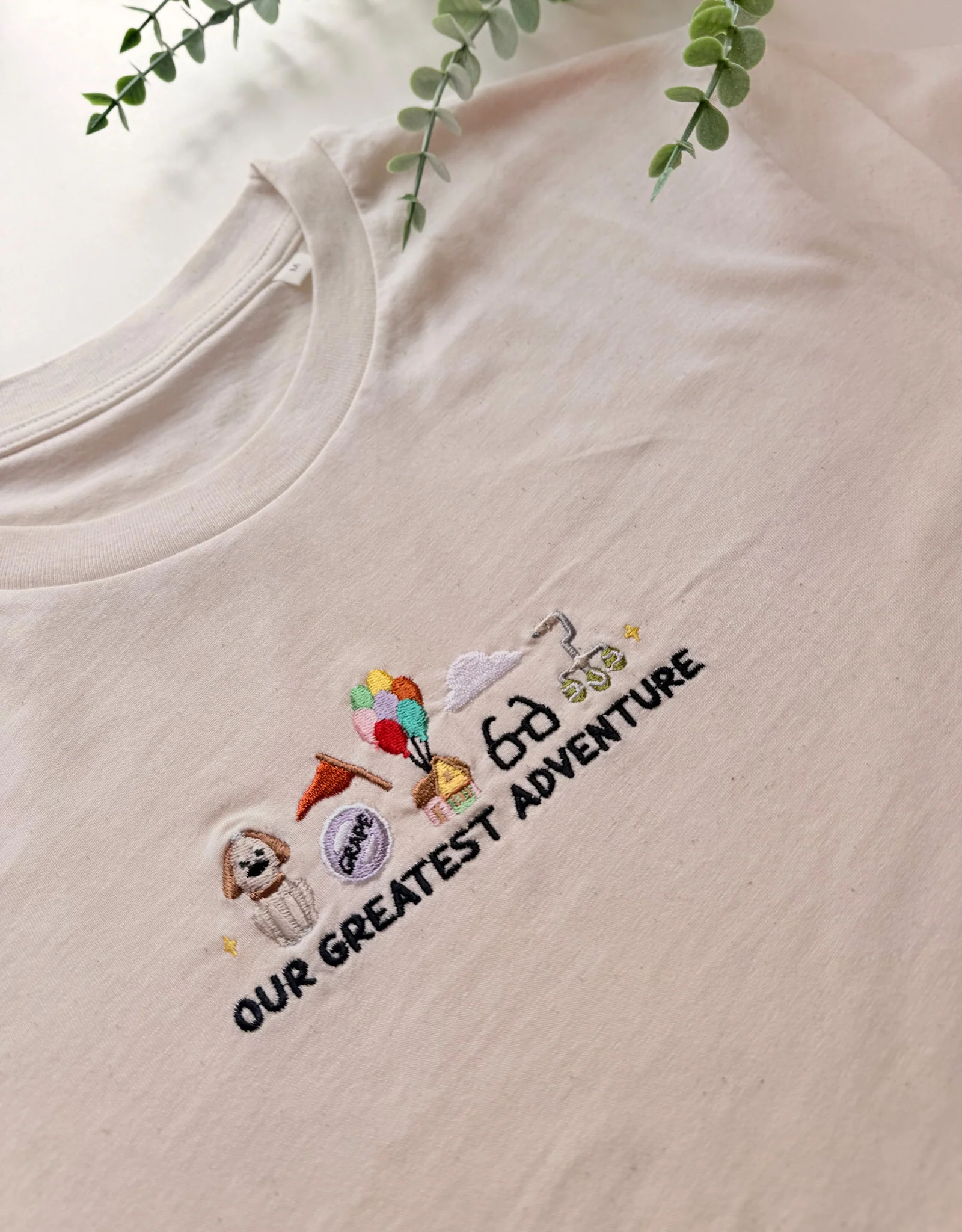 Up Embroidered Oversized Organic Cotton T-Shirt - Image 2