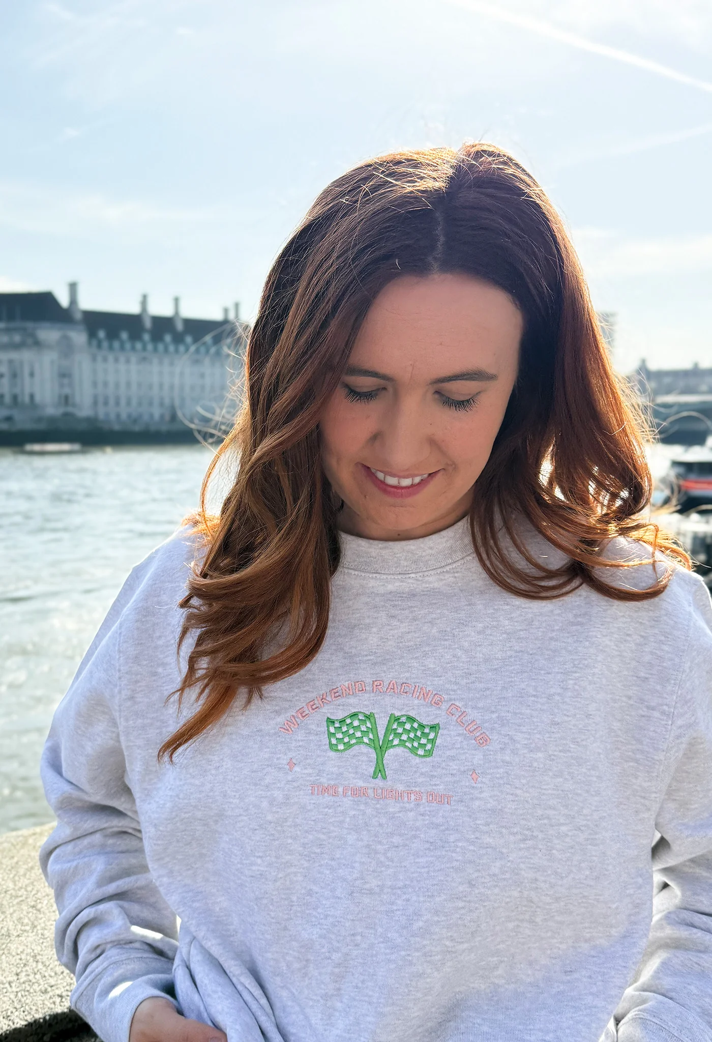 Weekend Racing Club Embroidered Organic Cotton Sweatshirt - Image 3